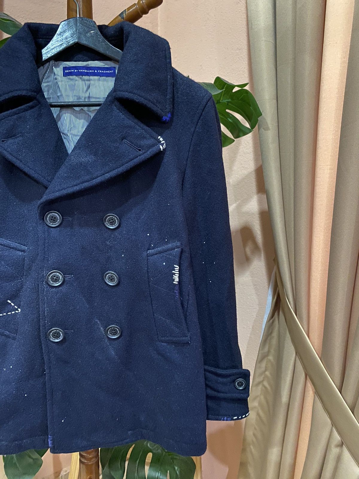 Fragment Design × Vanquish Denim by Vanquish & Fragment Navy Double-Breasted Peacoat Size US S / EU 44-46 / 1 - 4 Thumbnail