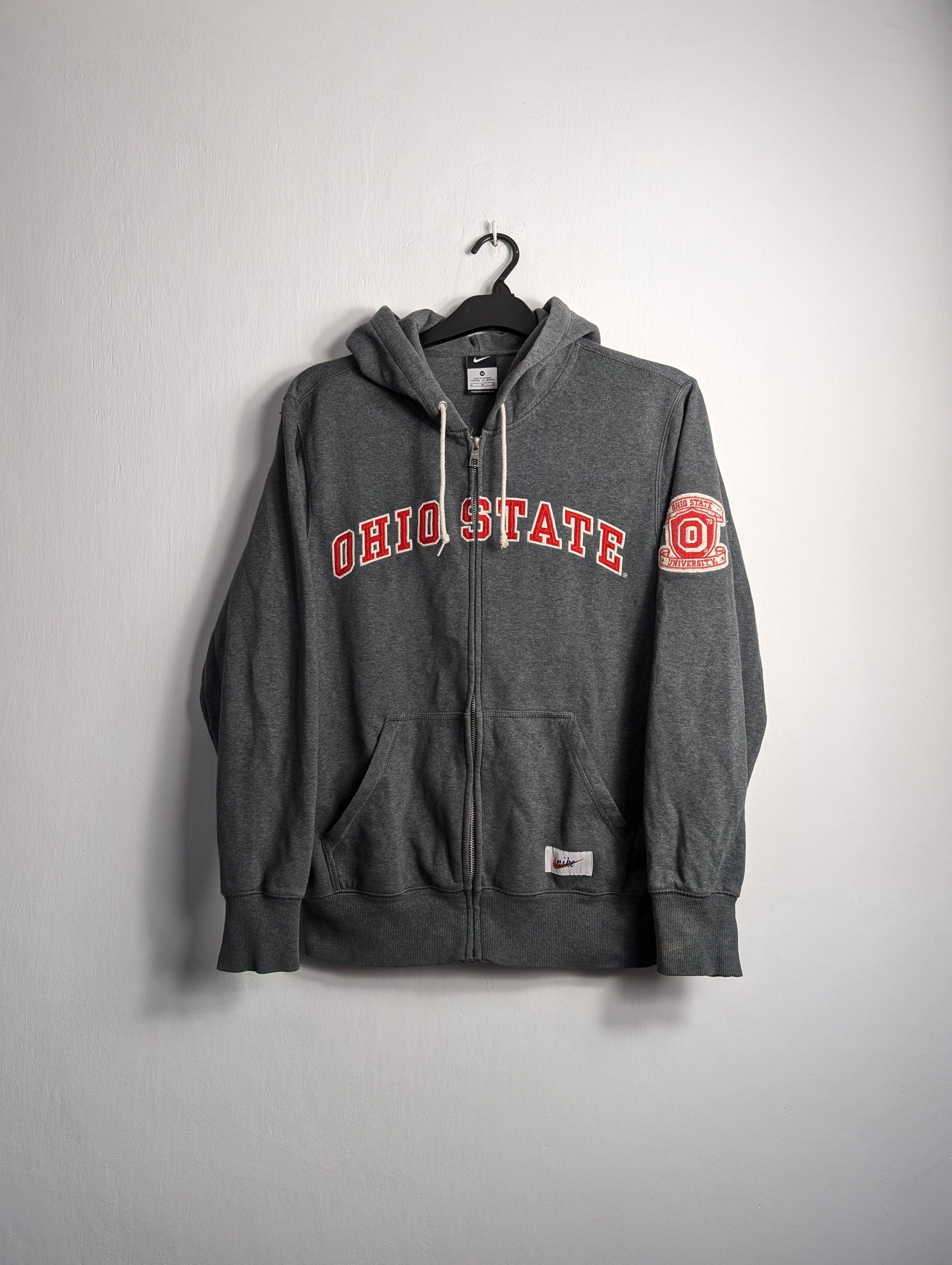 Nike × Vintage Vintage Nike University Ohio State Zip Up Hoodie Size US M / EU 48-50 / 2 - 1 Thumbnail