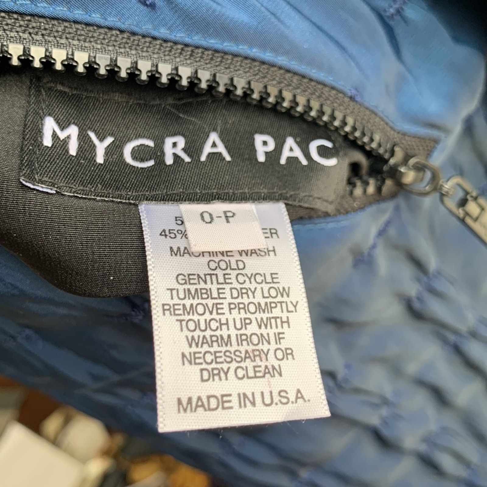 Vintage Mycra pac reversible blue travel raincoat jacket Size XS / US 0-2 / IT 36-38 - 6 Thumbnail