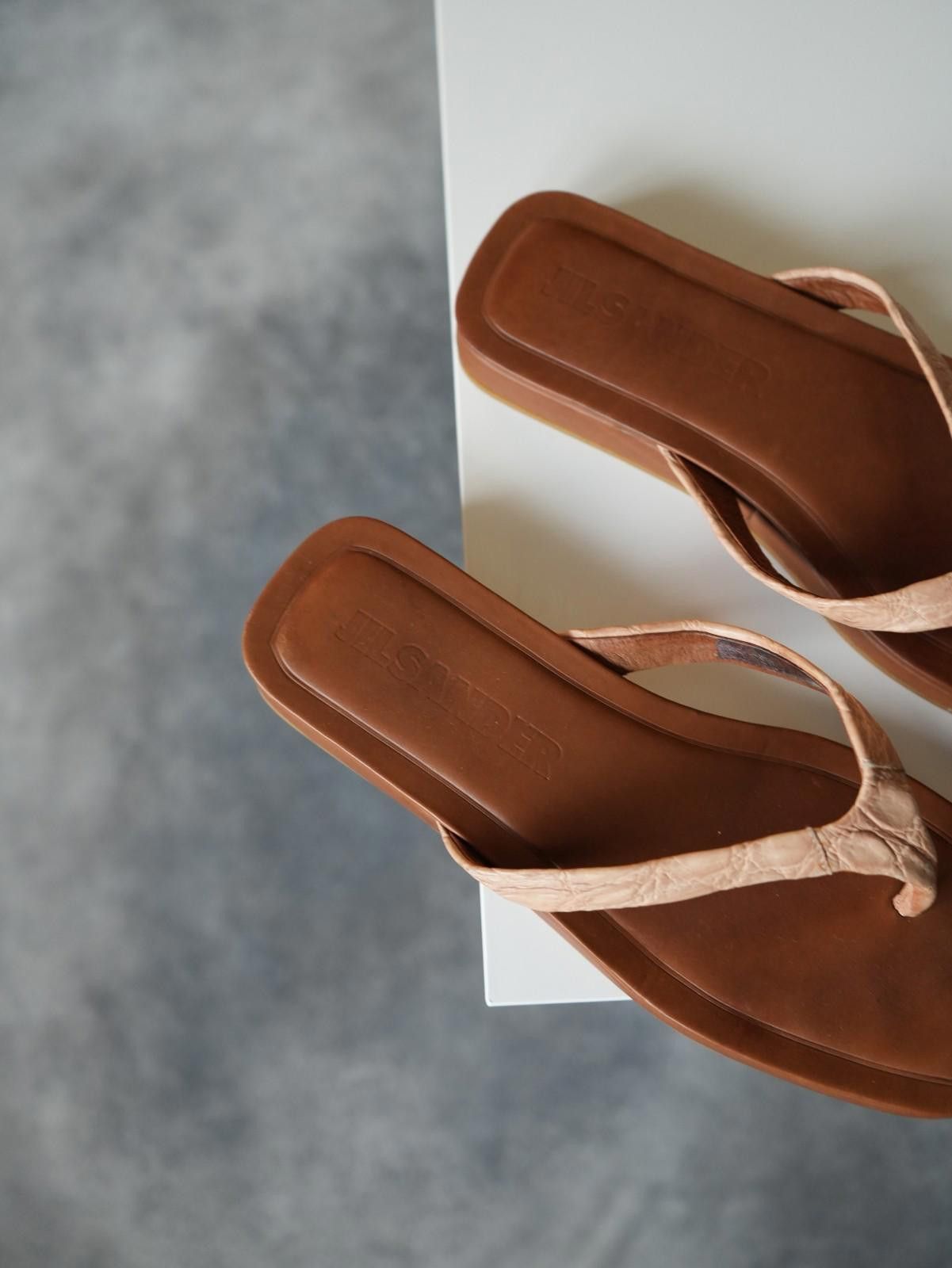 Jil Sander Jil Sander Crocodile Leather Square-Toe Thong Sandals Size US 5 / IT 35 - 5 Thumbnail