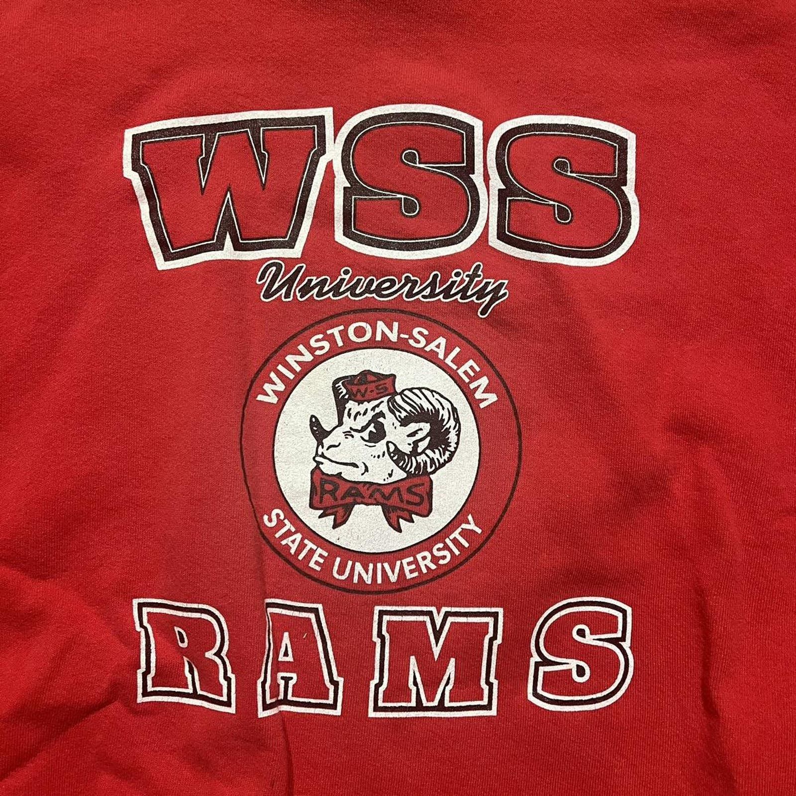 Vintage Vintage 90s Winston-Salem State University Red Sweatshirt Size US XXL / EU 58 / 5 - 2 Preview