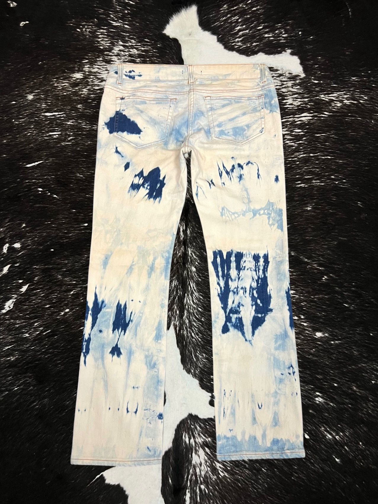Balmain Balmain by Decarnin SS11 Tie-Dye Runway Biker Denim Jeans Size US 30 / EU 46 - 6 Thumbnail