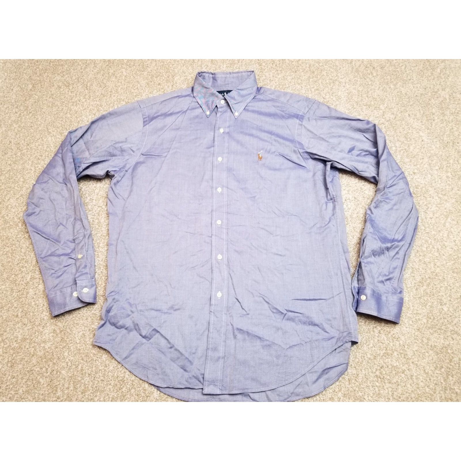 Polo Ralph Lauren Ralph Lauren Shirt Men 15.5 Blue Lavender 100% Cotton Classic Fit Long Sleeve Button-Up Size US L / EU 52-54 / 3 - 2 Thumbnail