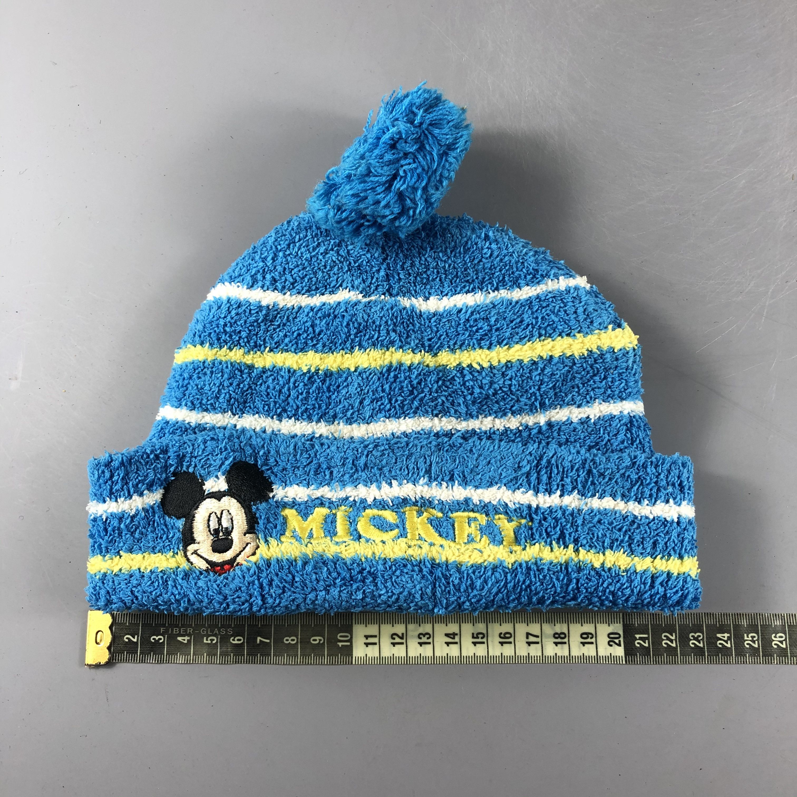 Disney × Mickey Mouse × Vintage Mickey Stripe Bobble Beanie Snow Hat Snow Cap -D311 Size ONE SIZE - 3 Thumbnail