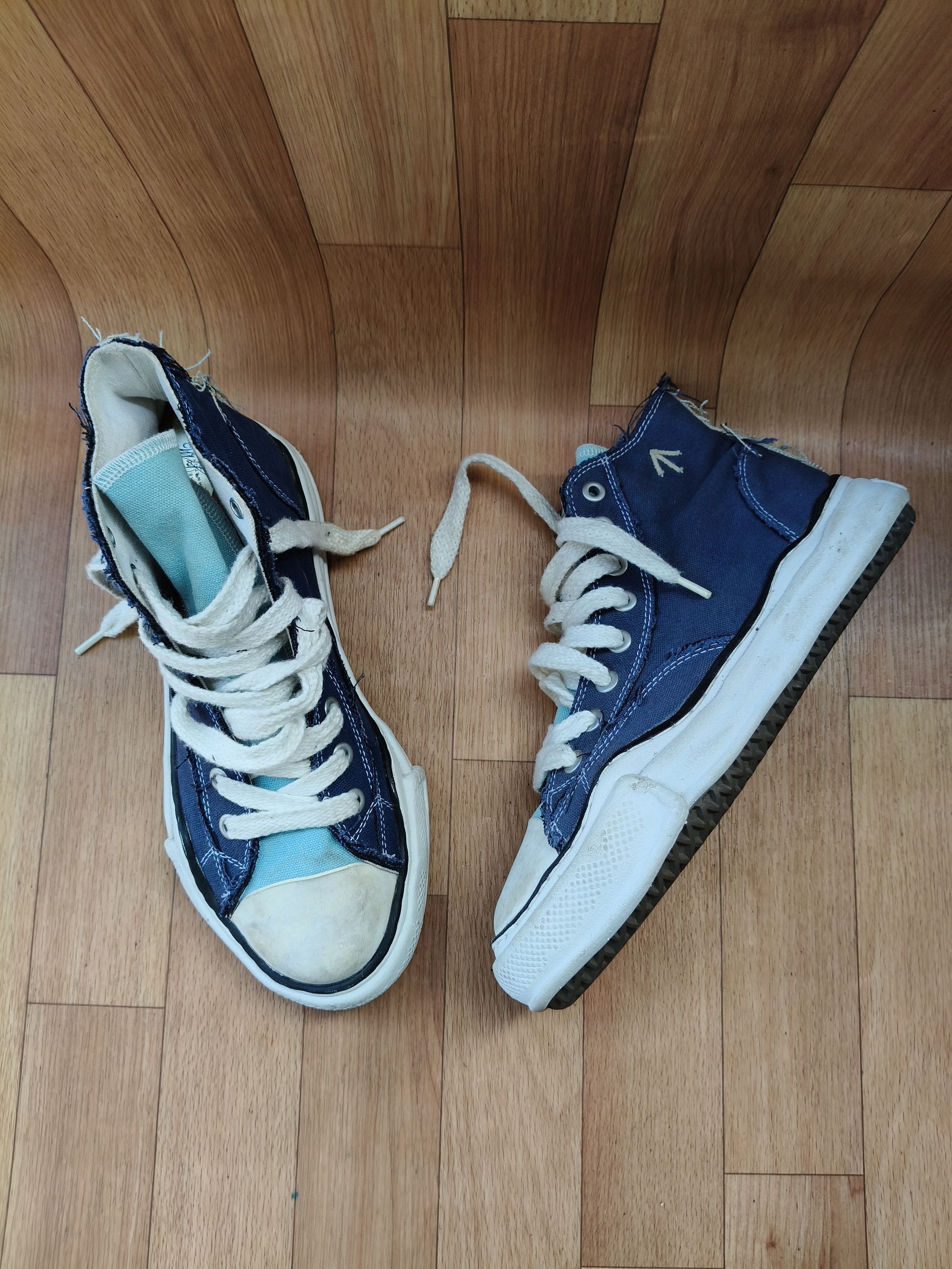Maison MIHARA YASUHIRO × Nigel Cabourn Melted sole distressed high top sneakers Size US 9 / EU 42 - 8 Thumbnail