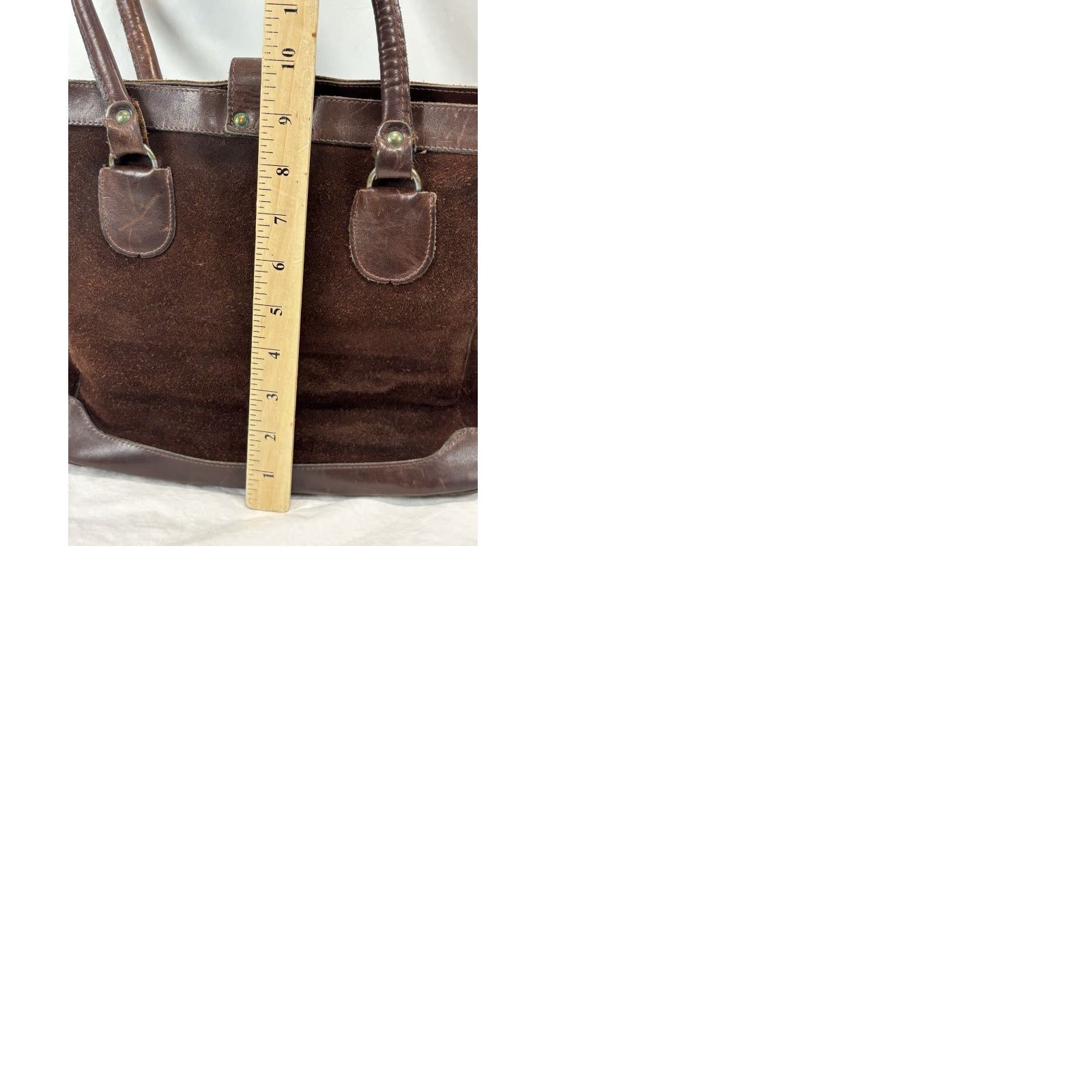 CHOCOOLATE VINTAGE Chocolate Brown Suede & Leather Shoulder Bag Purse 50s Swift Metal Zipper Purse Women Leather Bag Purse Brown Zipper 50s Mens? Size ONE SIZE - 9 Thumbnail