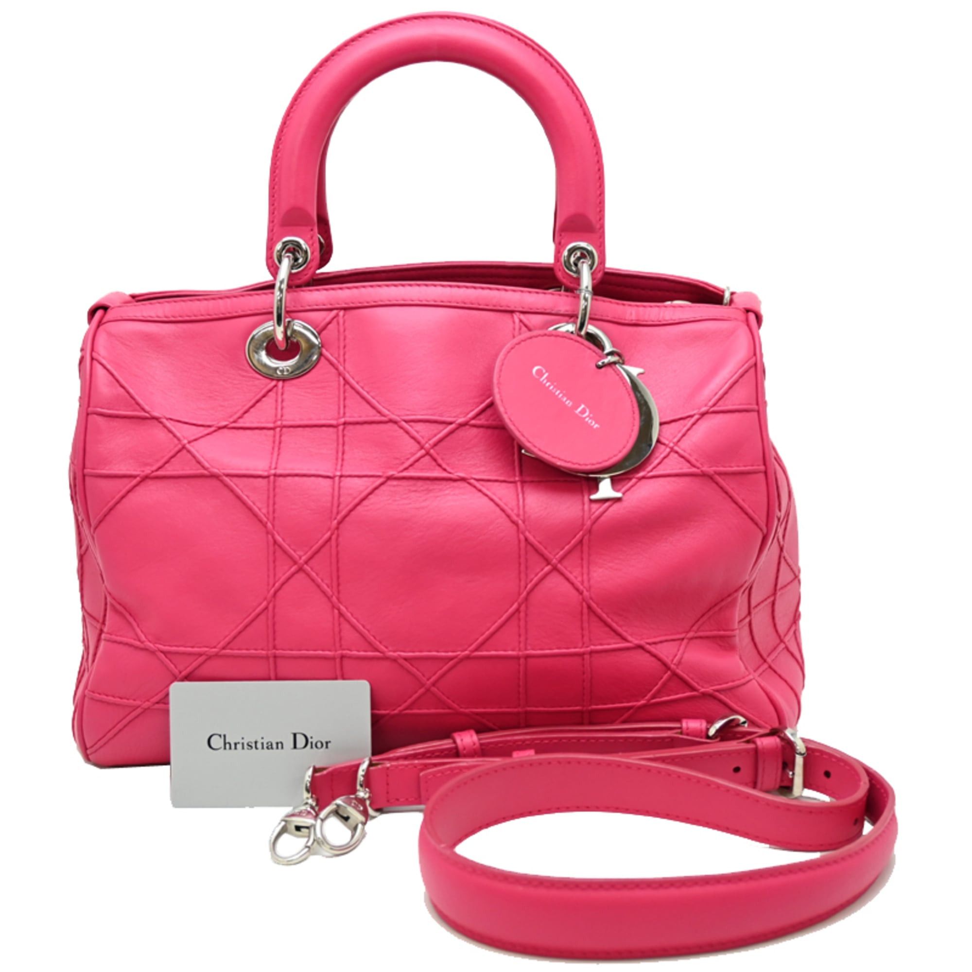 Dior Christian Dior Granville Cannasi Bag, Women's Handbag, Leather, Shocking Pink Size ONE SIZE - 1 Thumbnail