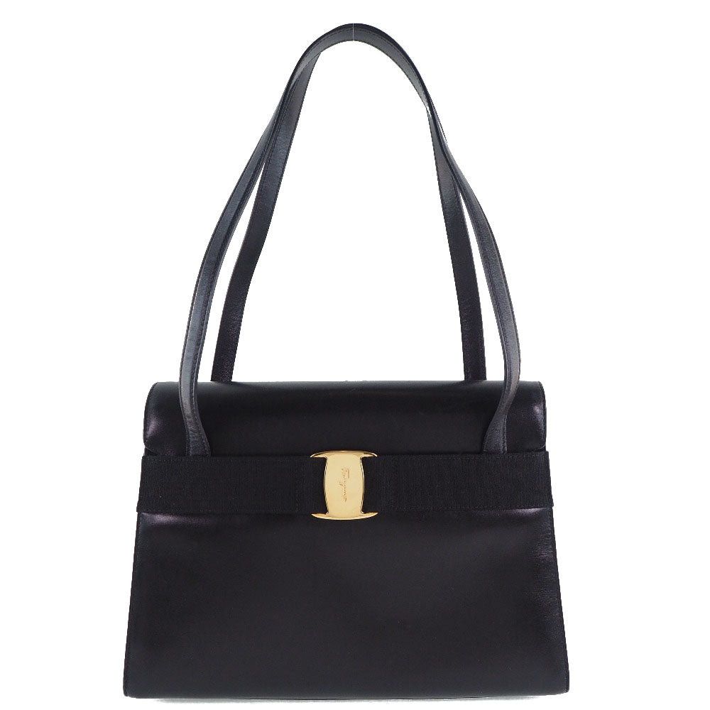 Salvatore Ferragamo Vala Black Pony-Style Calfskin Shoulder Bag (Pre-Owned) Size ONE SIZE - 1 Thumbnail