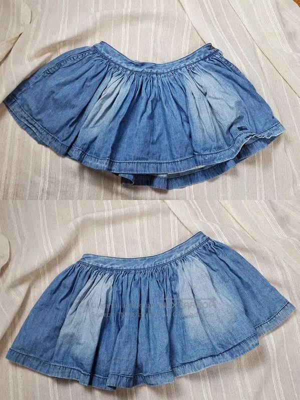Burberry Burberry Summer Blue Cotton Cake Skirt. Size 23" - 2 Thumbnail