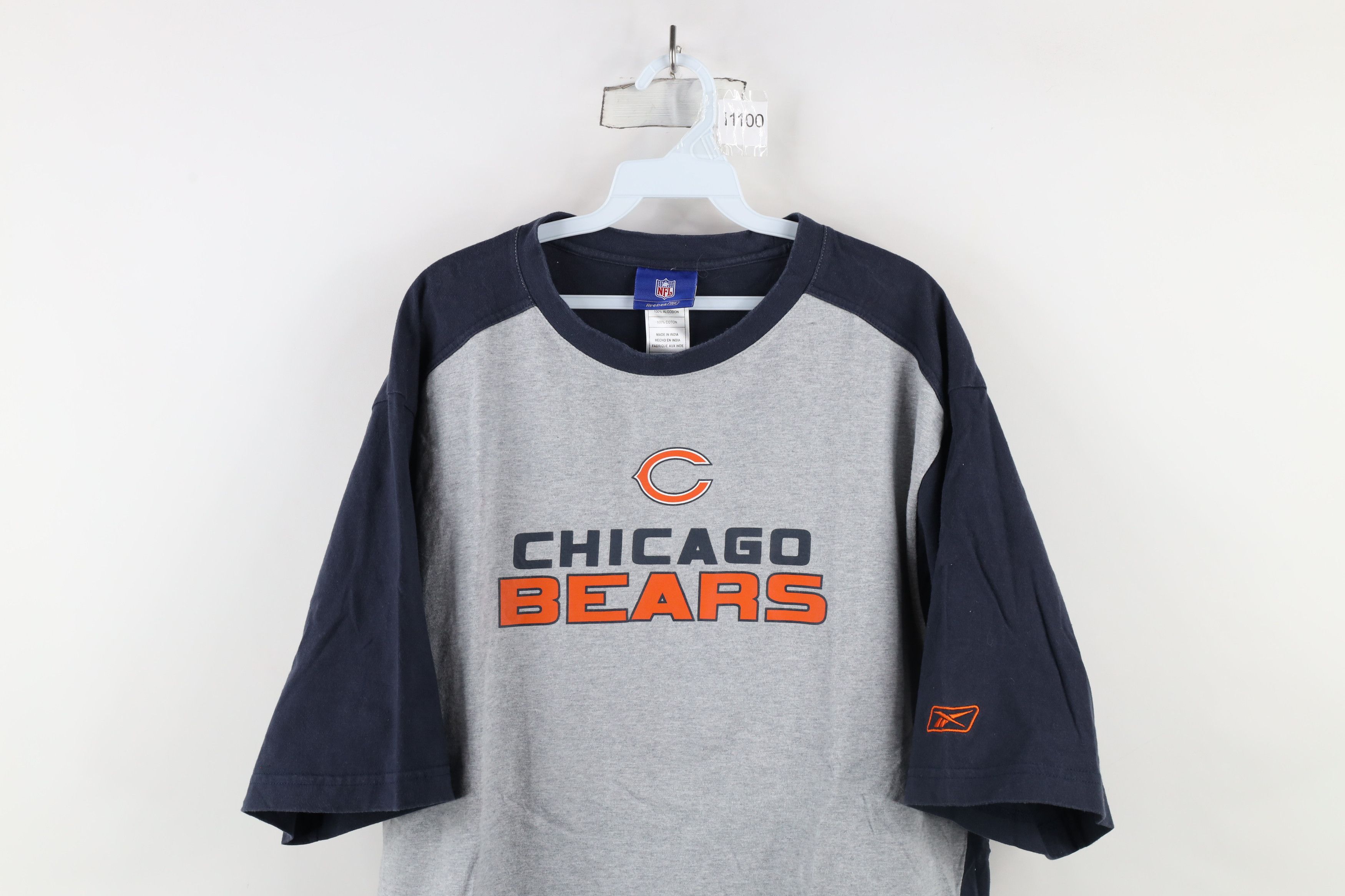 Reebok × Vintage Vintage Reebok Spell Out Chicago Bears Football T-Shirt Gray Size US L / EU 52-54 / 3 - 2 Thumbnail