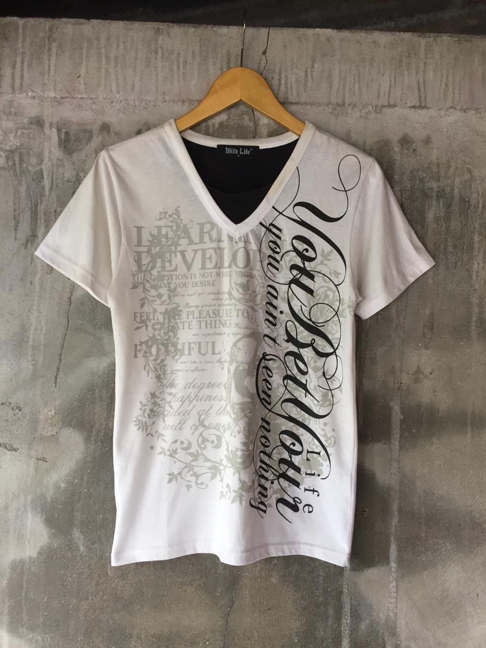 image of Hysteric Glamour x If Six Was Nine Wild Life Double Layer Poem Tee in White, Men's (Size Small)