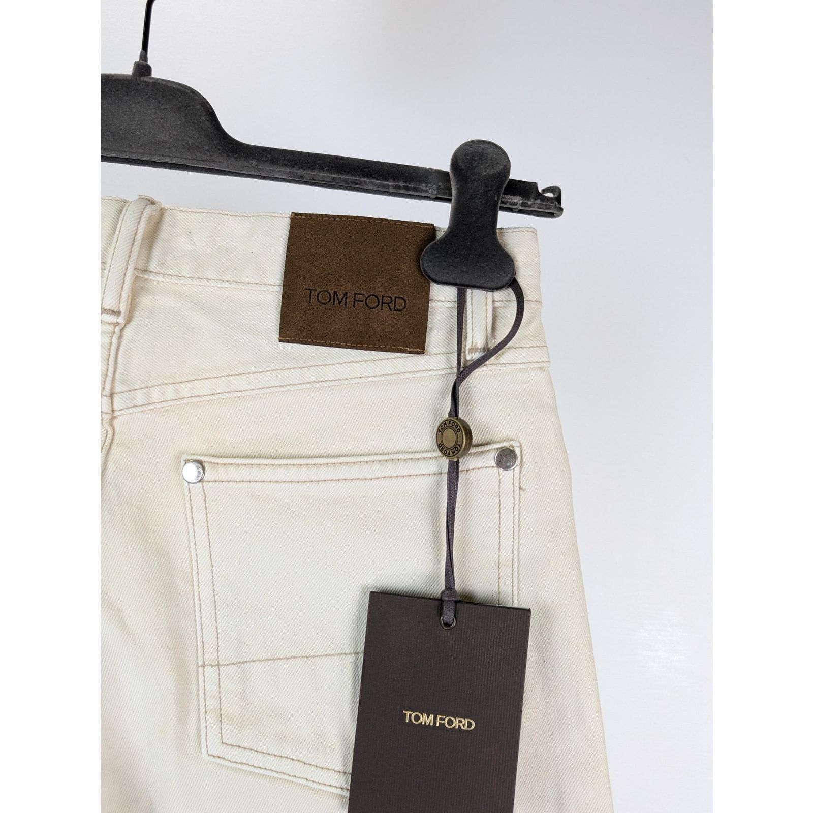 Tom Ford o1rshd1 Tapered Denim Jeans in White Size US 29 - 14 Thumbnail
