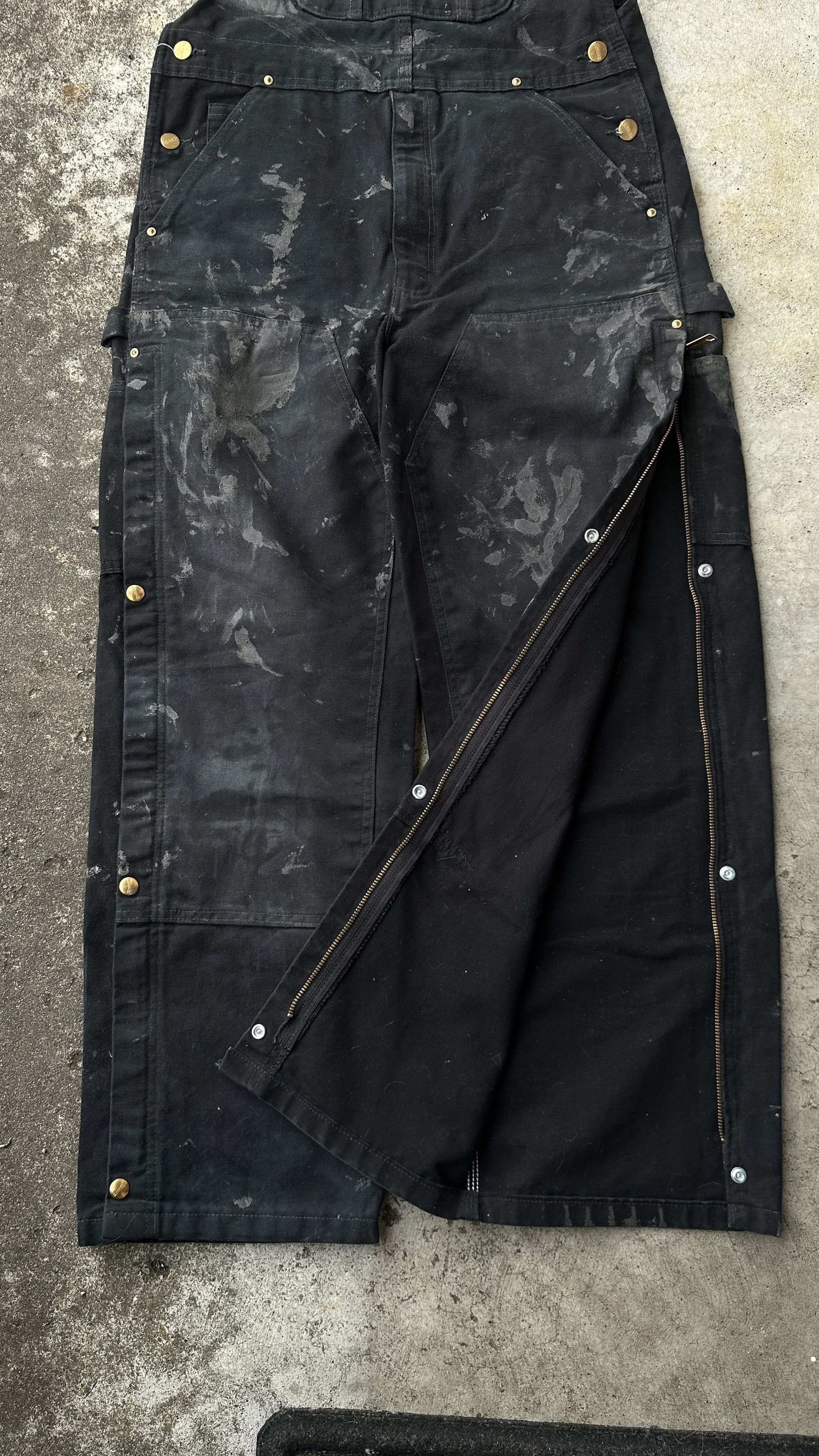 Carhartt Painter Side Zip Snapped buttons studed Bib Workwear Overall Size US 33 - 9 Thumbnail