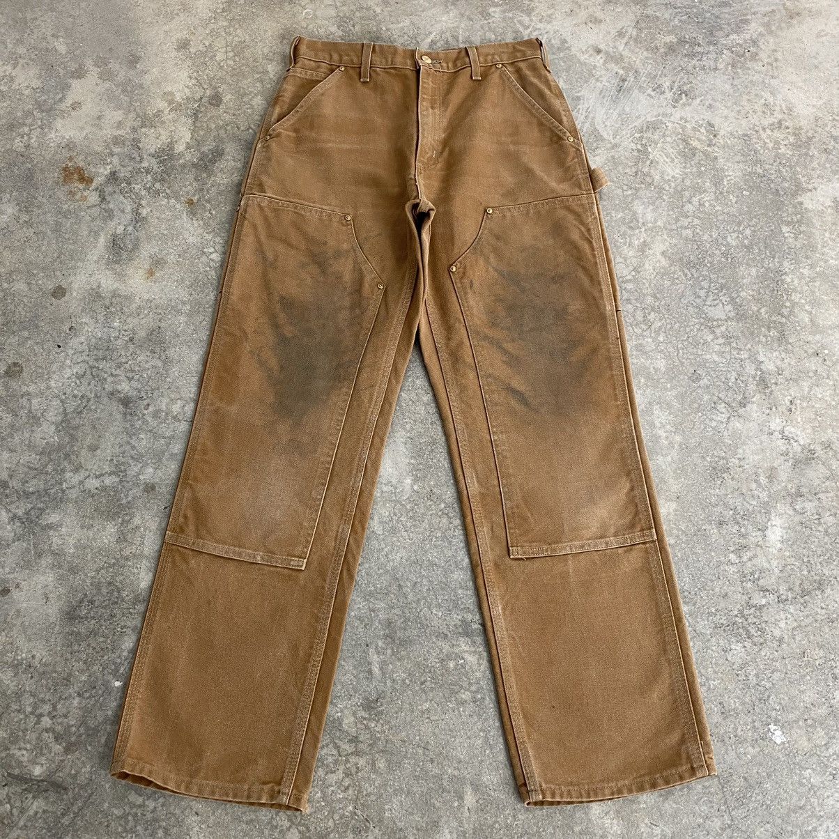 Carhartt Vintage Carhartt Double Knee Tan Dirty Carpenter Pants Size US 28 / EU 44 - 1 Thumbnail