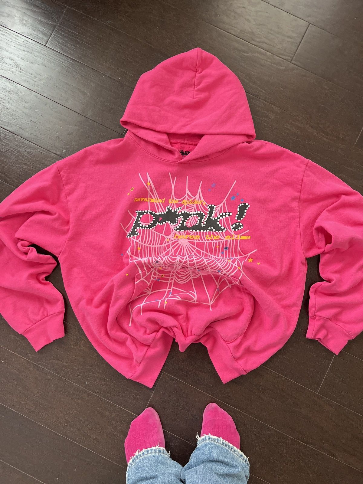 image of Spider Worldwide x Young Thug Sp5Der Pnk Hoodie in Pink, Men's (Size XL)