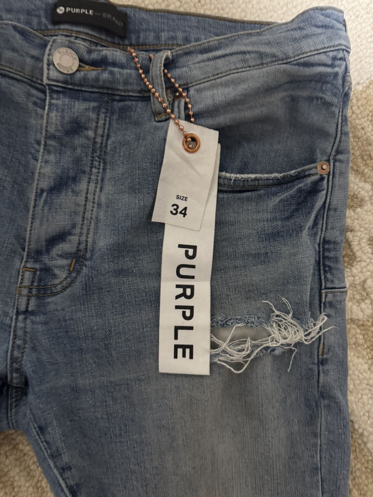 Purple Brand Purple Brand P001 Slim Fit Low Rise Denim Size US 34 / EU 50 - 3 Thumbnail