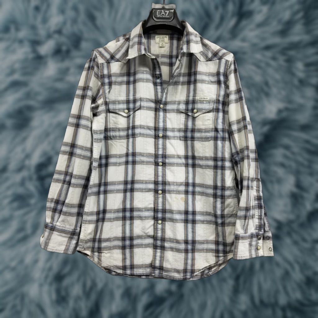 Lucky Brand Lucky Brand Western Shirt Plaid Button-Up Snaps Long Sleeve Men Small Multicolor Cotton Pocketed All Seasons Casual Travel Workwear Stains Size US S / EU 44-46 / 1 - 1 Thumbnail