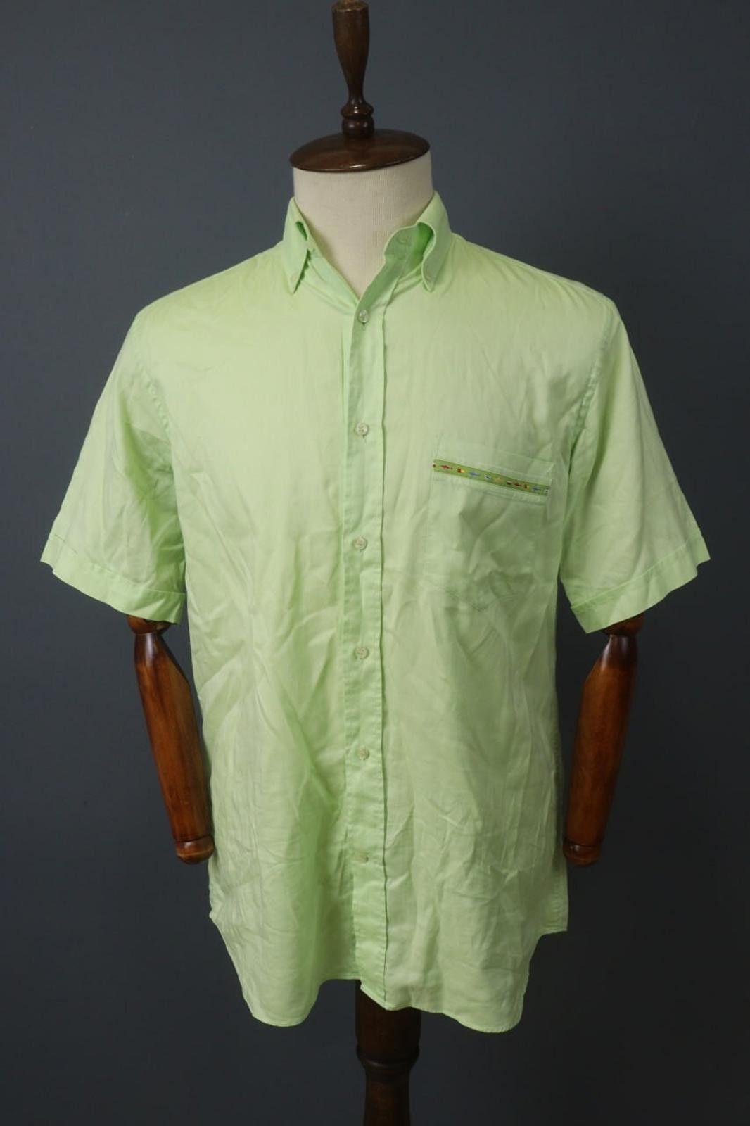 Paul & Shark Paul & Shark Yachting Green Collar Oxford Shirt Size 40 Size US M / EU 48-50 / 2 - 1 Thumbnail