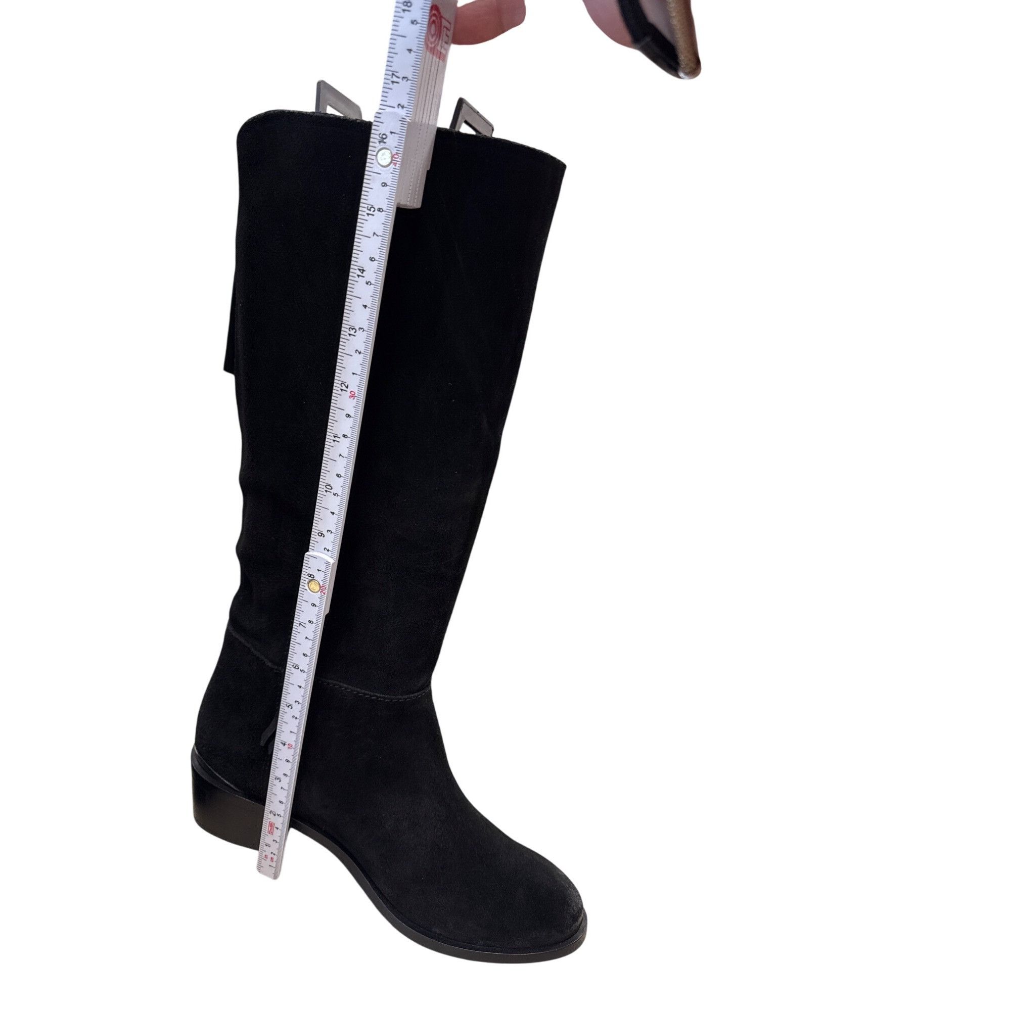 Designer Naughty Monkey Womens Black Suede Leather Riding Boots Size Size US 8.5 / IT 38.5 - 3 Thumbnail