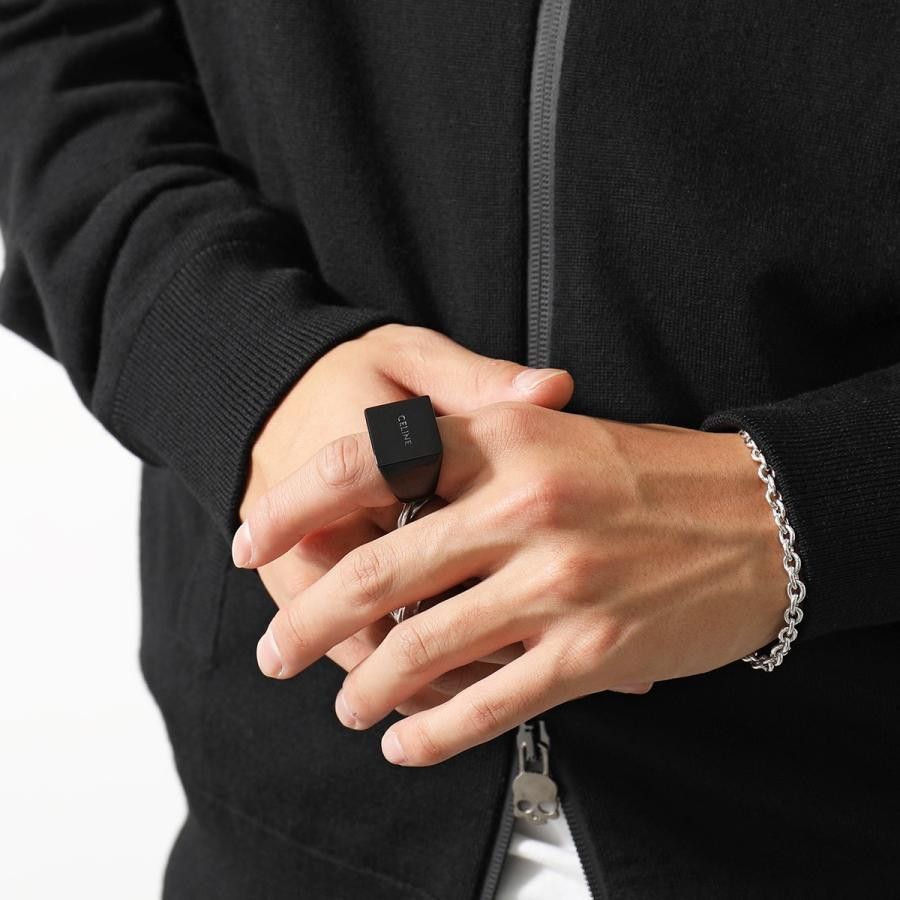Celine o1bcso1str1024 Size: OS / Square Ring in Black Size ONE SIZE - 4 Thumbnail
