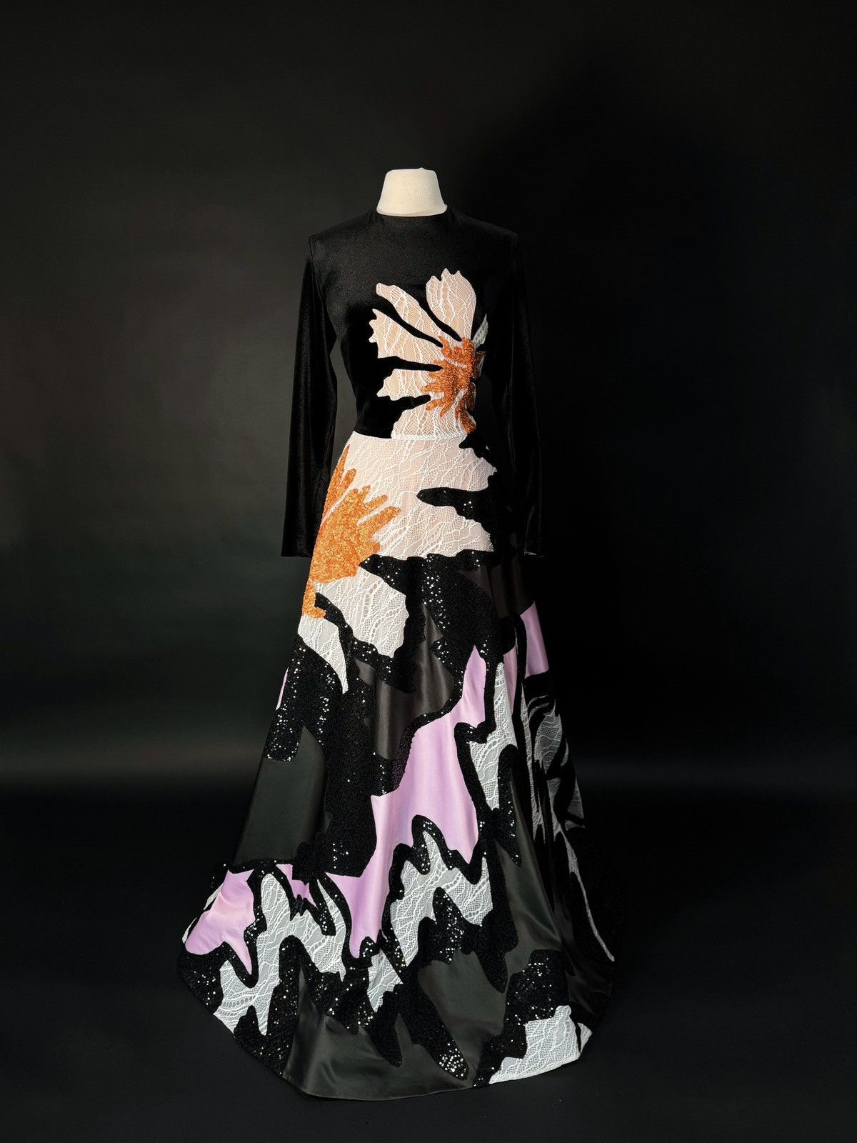 Other Brand New US 10 JEAN FARES COUTURE A-Line Evening Dress Size L / US 10 / IT 46 - 2 Thumbnail