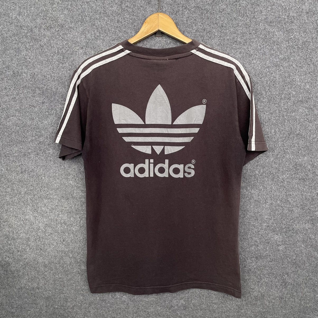 Adidas × Vintage 90s Adidas Big Logo Faded Black Logo T Shirt Size US M / EU 48-50 / 2 - 1 Thumbnail
