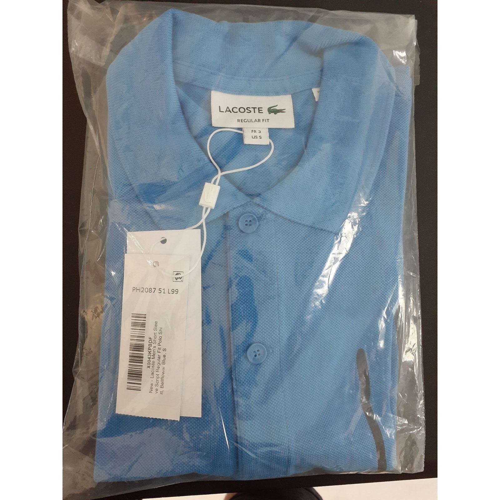 Lacoste Lacoste Men's Regular Fit Signature Cotton Pique Polo Blue S Size US S / EU 44-46 / 1 - 2 Thumbnail