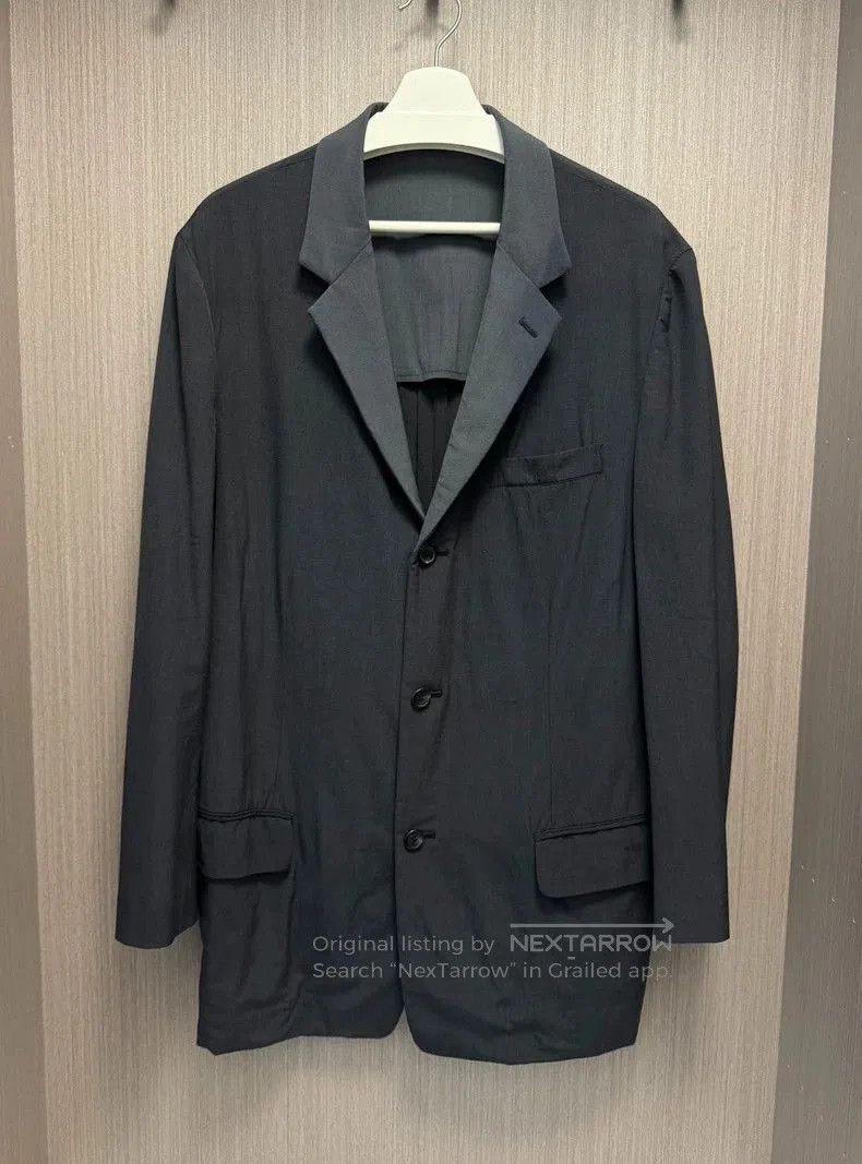 Yohji Yamamoto Yohji Yamamoto Contrast Collar Wool Blazer. Size US XS / EU 42 / 0 - 1 Thumbnail