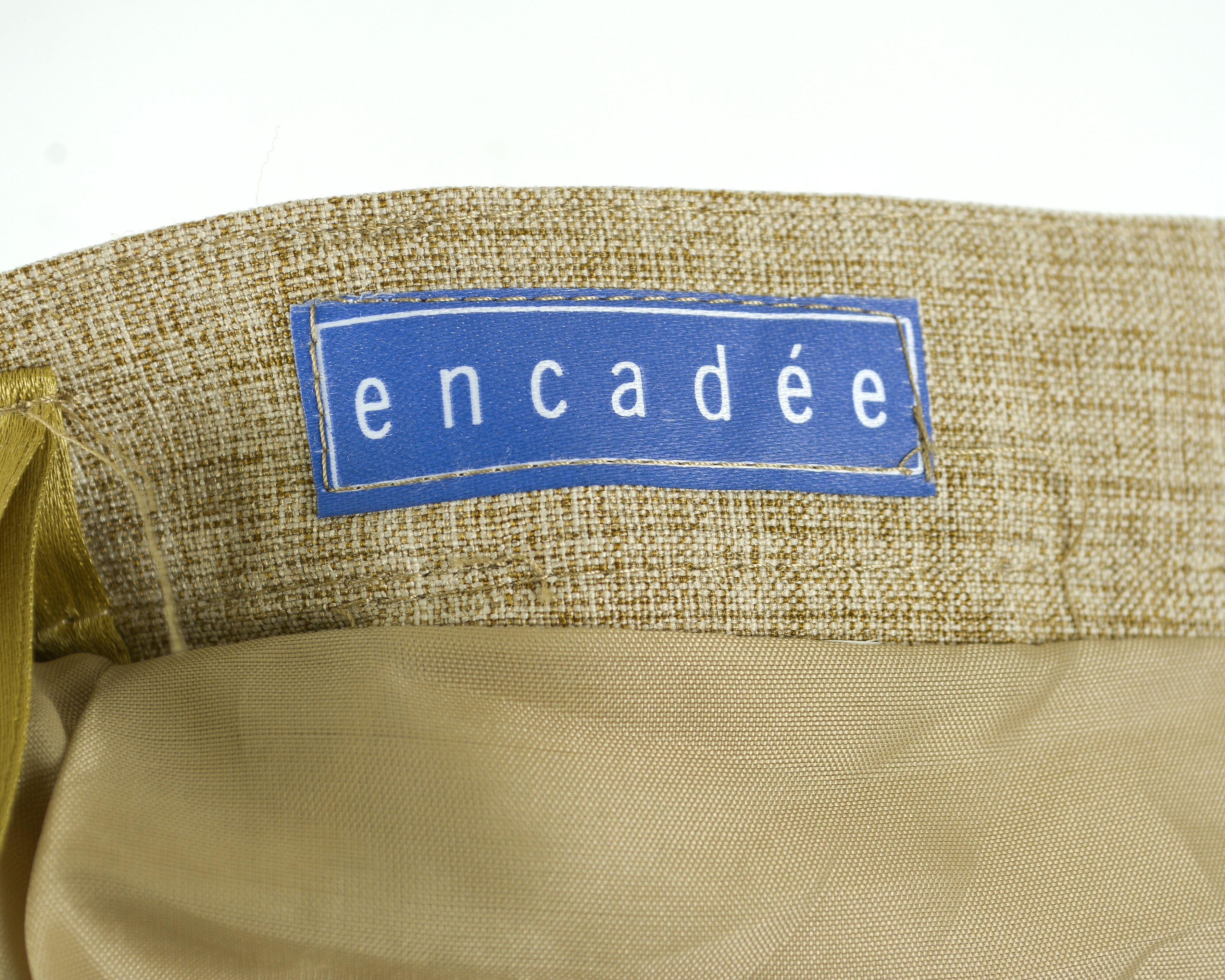 Other × Vintage ENCADEE Straight Midi Slit Skirt Lined Skirt Beige Bottoms Size 30" / US 8 / IT 44 - 7 Thumbnail