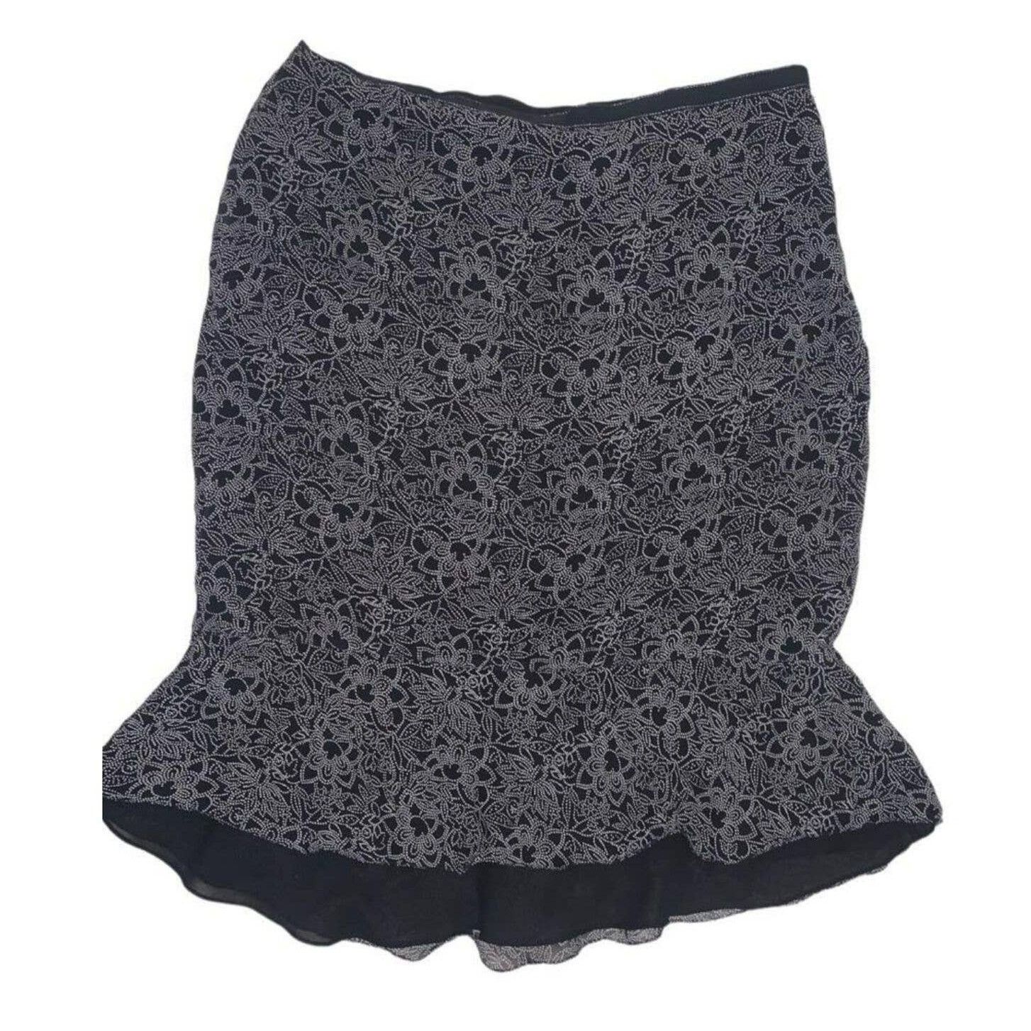 Express Vintage The Limited Black Midi Skirt 100% Silk sz 10 32.5" Size 34" / US 12 / IT 48 - 1 Thumbnail