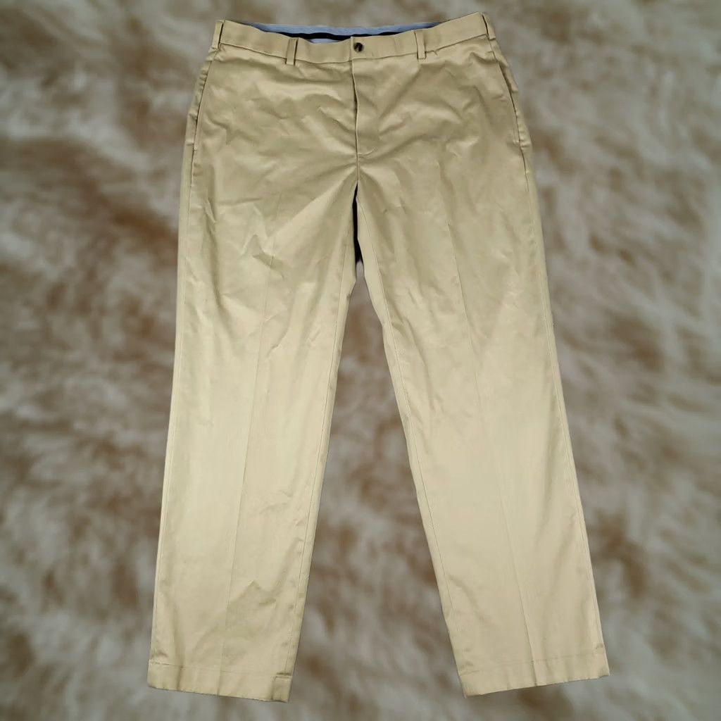 Brooks Brothers Brooks Brothers Pants Mens 38x31 Beige Hudson Flat Front Chino Trousers Size US 38 / EU 54 - 1 Thumbnail