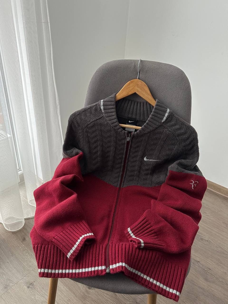 Nike × Vintage Vintage Nike Premier Roger Federer Team Red Sweater Size US S / EU 44-46 / 1 - 5 Thumbnail
