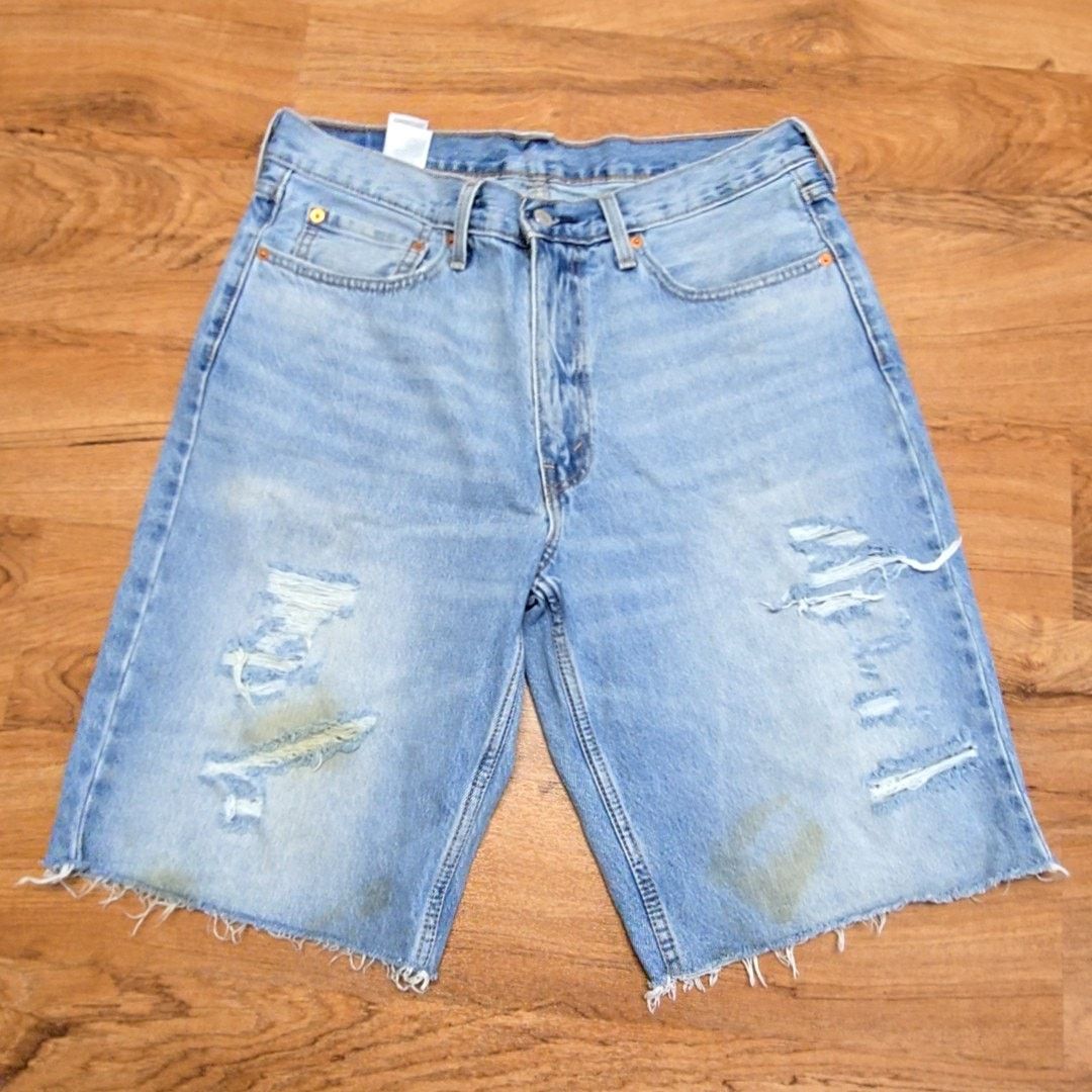 Levi's Levi's Distressed Denim Shorts Ripped Light Wash Blue 34 Size US 34 / EU 50 - 5 Thumbnail