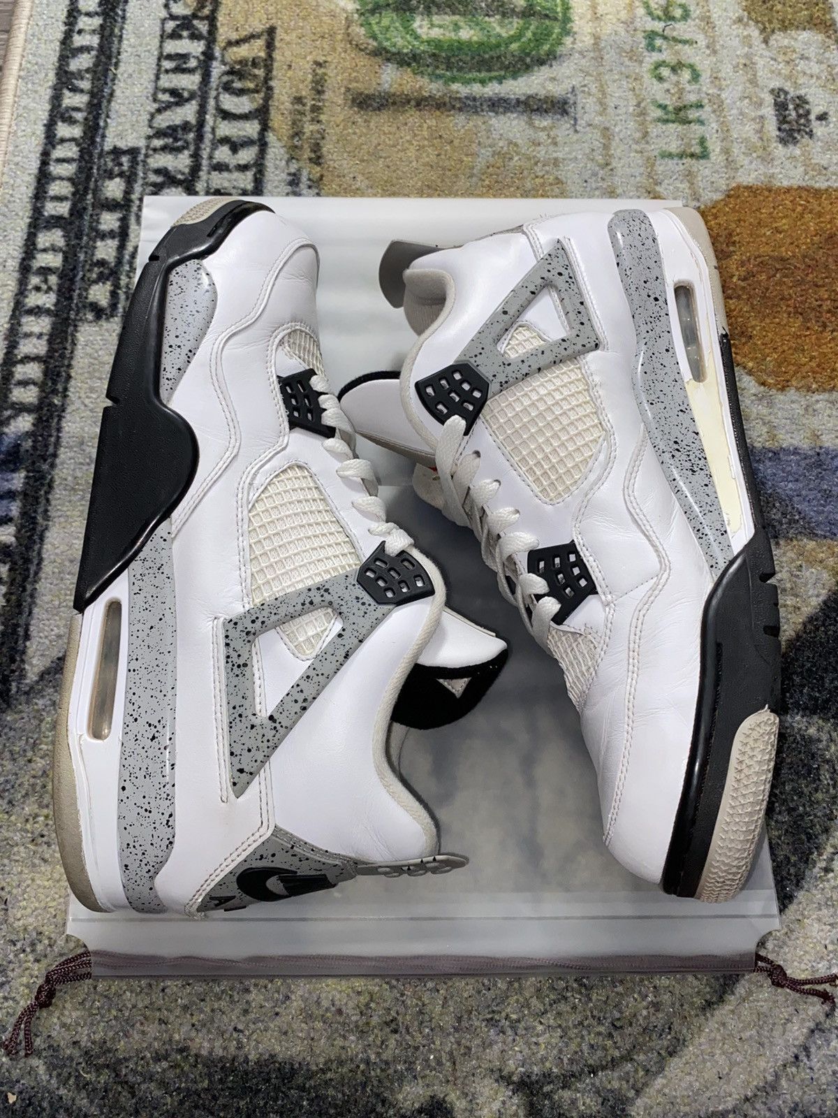 image of Jordan Nike Jordan 4 Retro White Cement (2916) Shoes, Men's (Size 13)