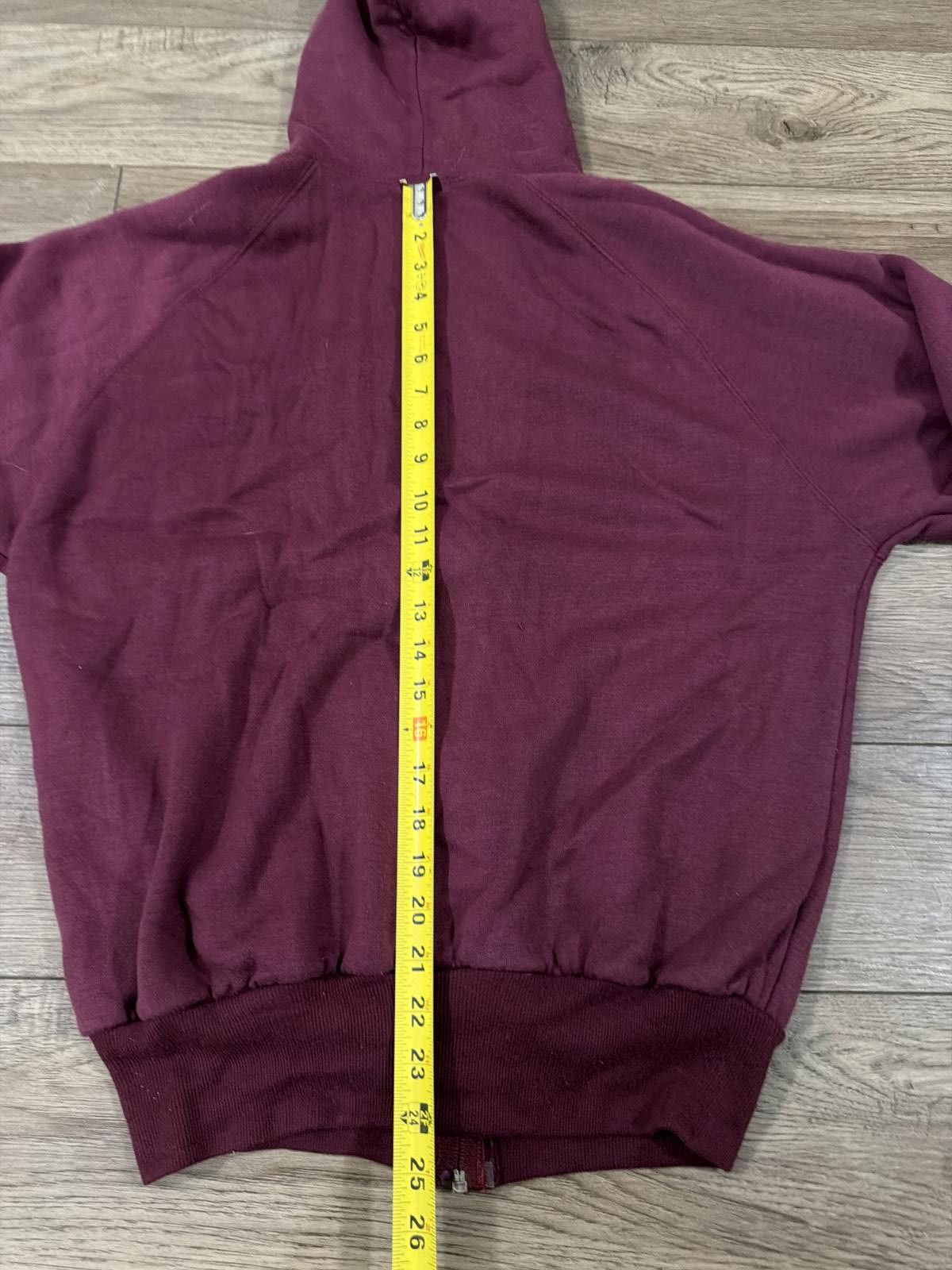 Other Vintage 90s Burgundy Thermal Lined Hoodie Blank Grunge Skate Size US M / EU 48-50 / 2 - 8 Thumbnail