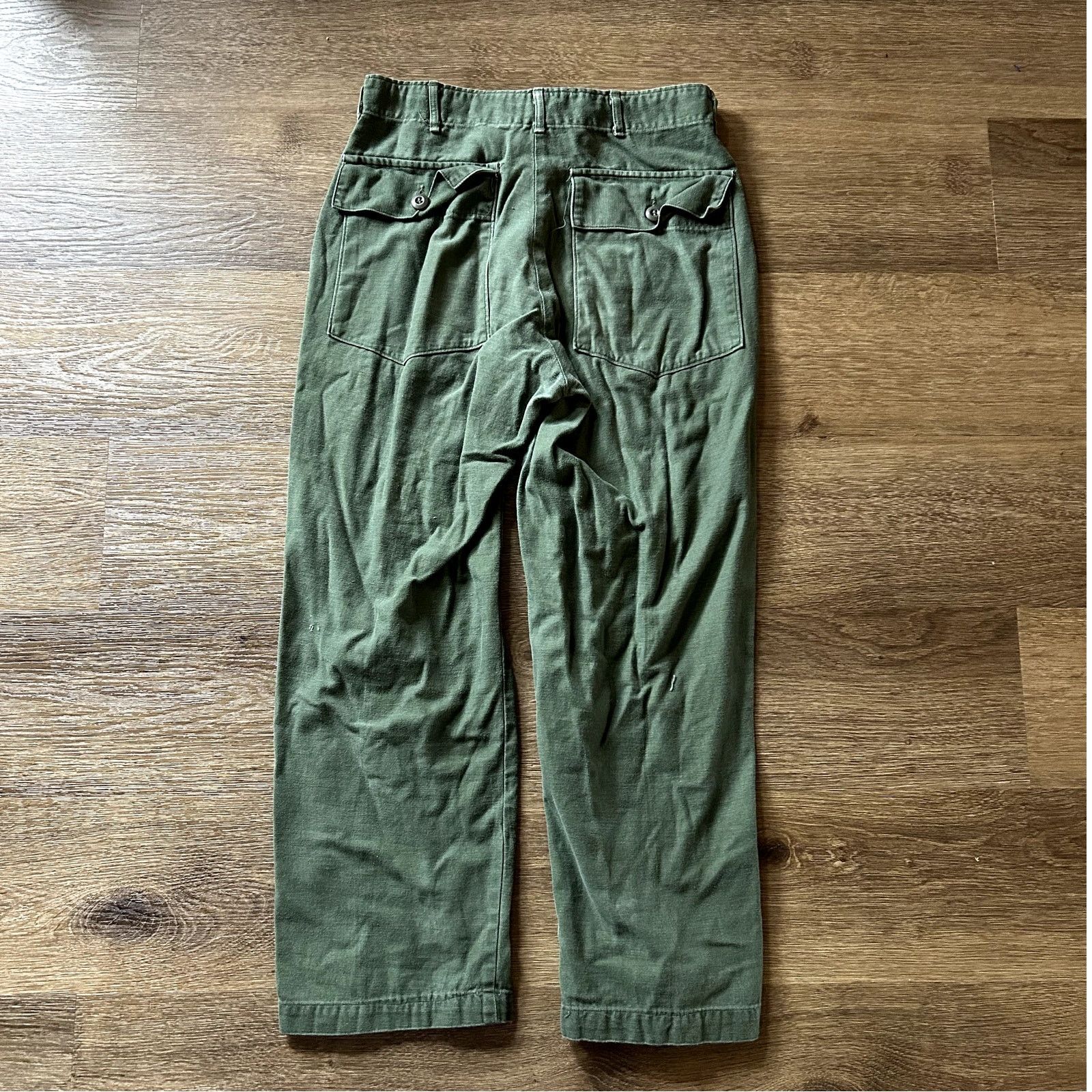 Other Vintage 1970s OG 107 Green Military Pants Size US 34 / EU 50 - 2 Thumbnail