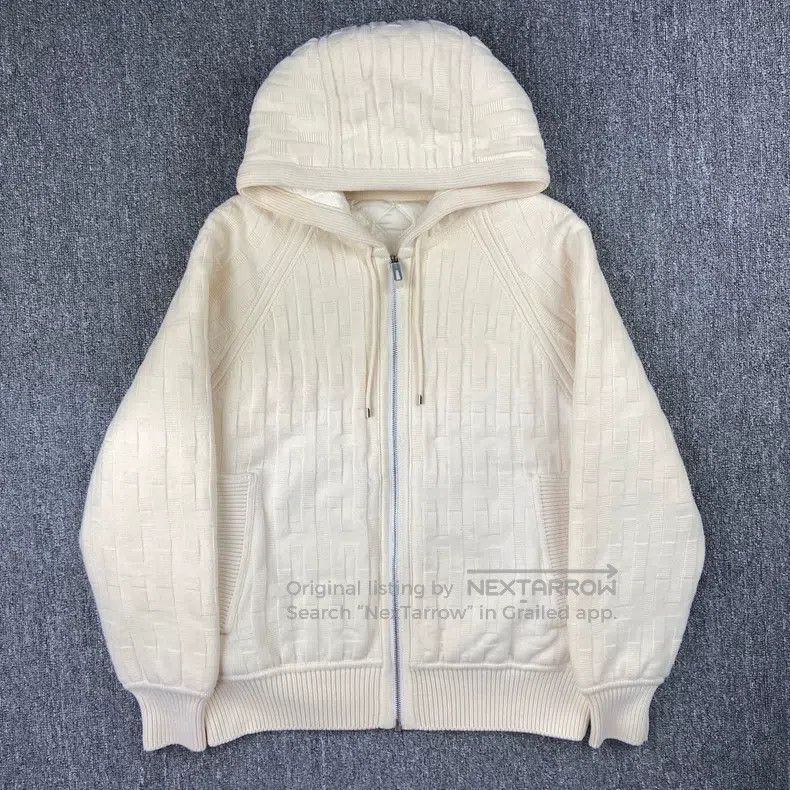 Hermes Hermes White Knit Combined Puffer Jacket Size XXS / US 00 / IT 34 - 1 Thumbnail