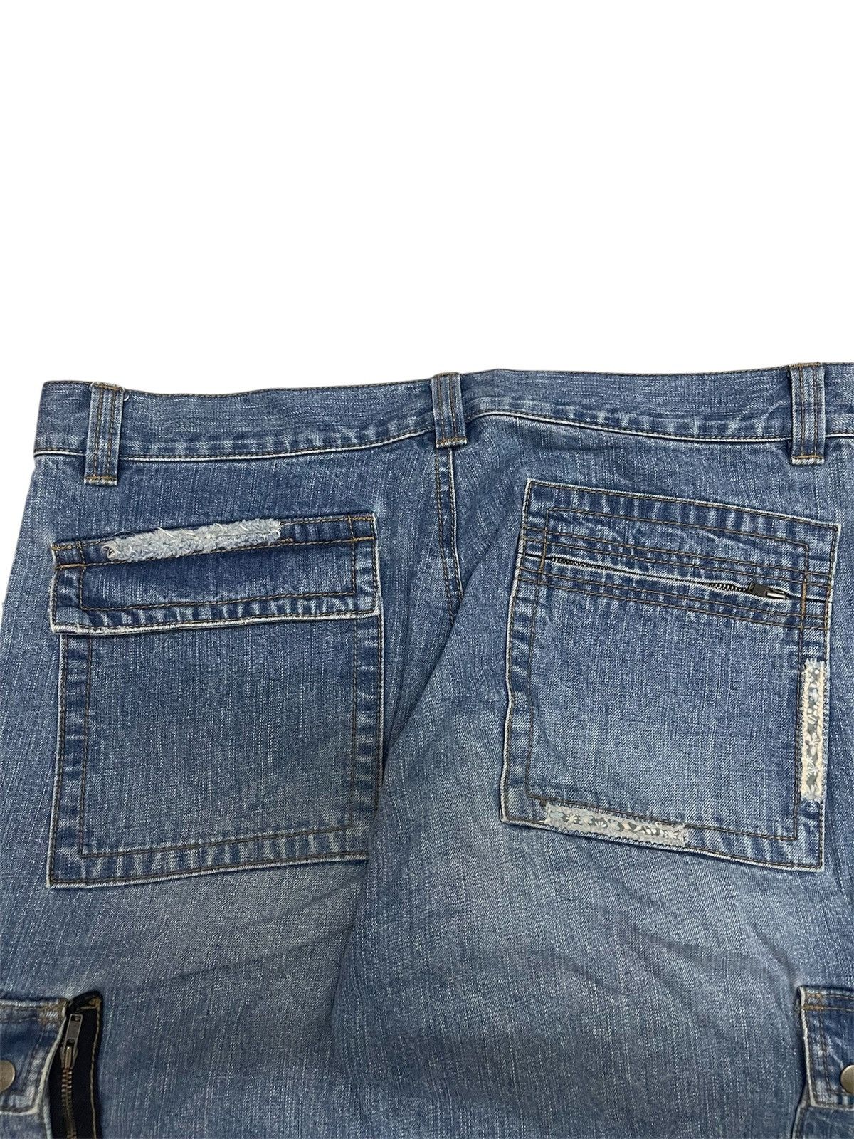 Issey Miyake RARE Tsumori Chisato Tactical Cargo Flared Patchwork Jeans Size US 35 - 15 Thumbnail