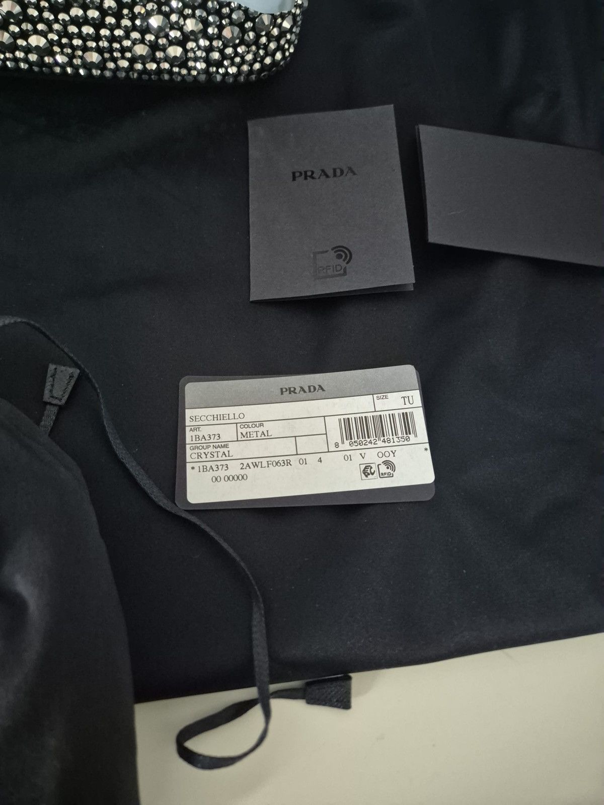 Prada Panier satin bag with crystals