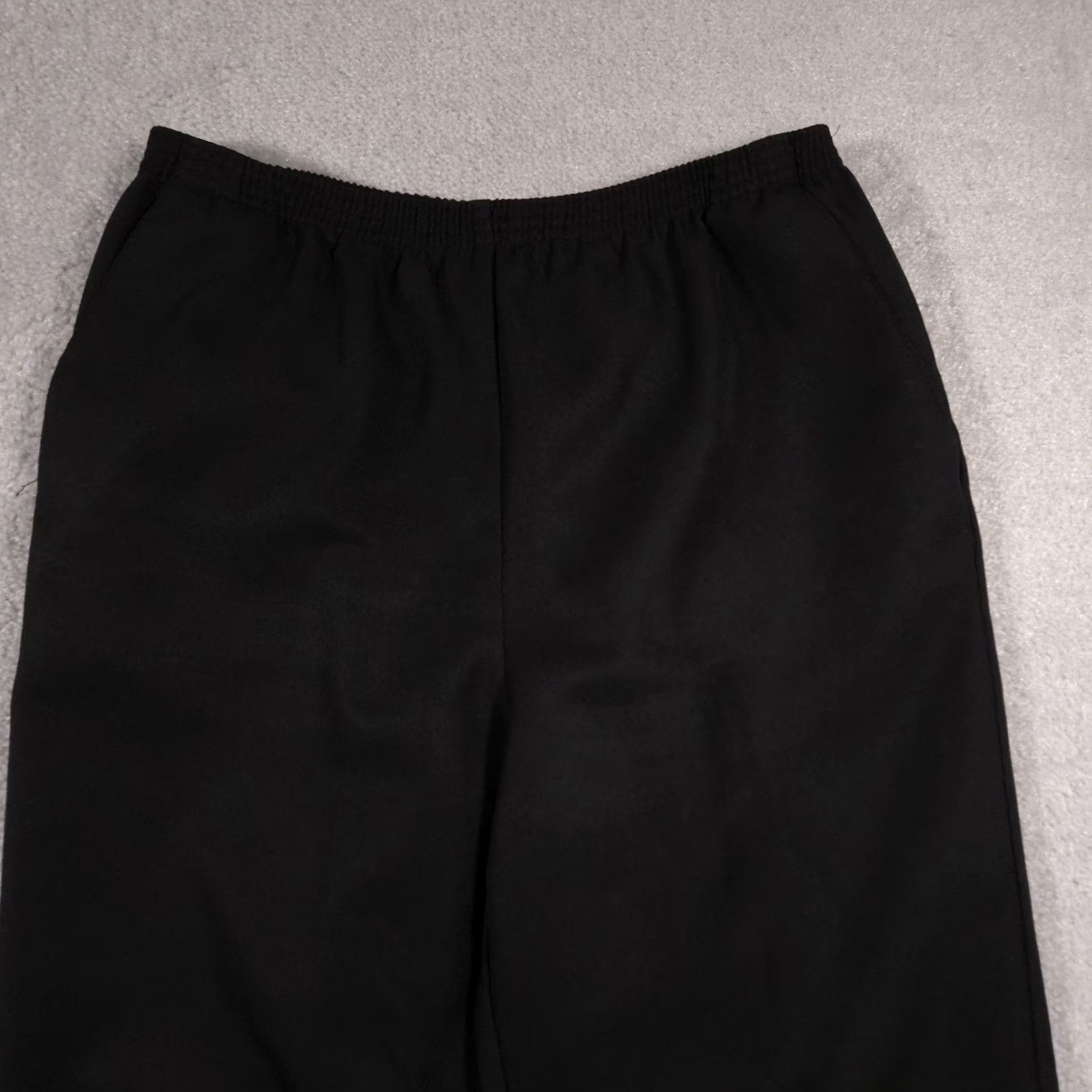 Vintage Alfred Dunner Pants Women's 12 Black Stretch Pull On Straight High-rise Casual Workwear Modern Business Women's Pants Size 34" / US 12 / IT 48 - 3 Thumbnail