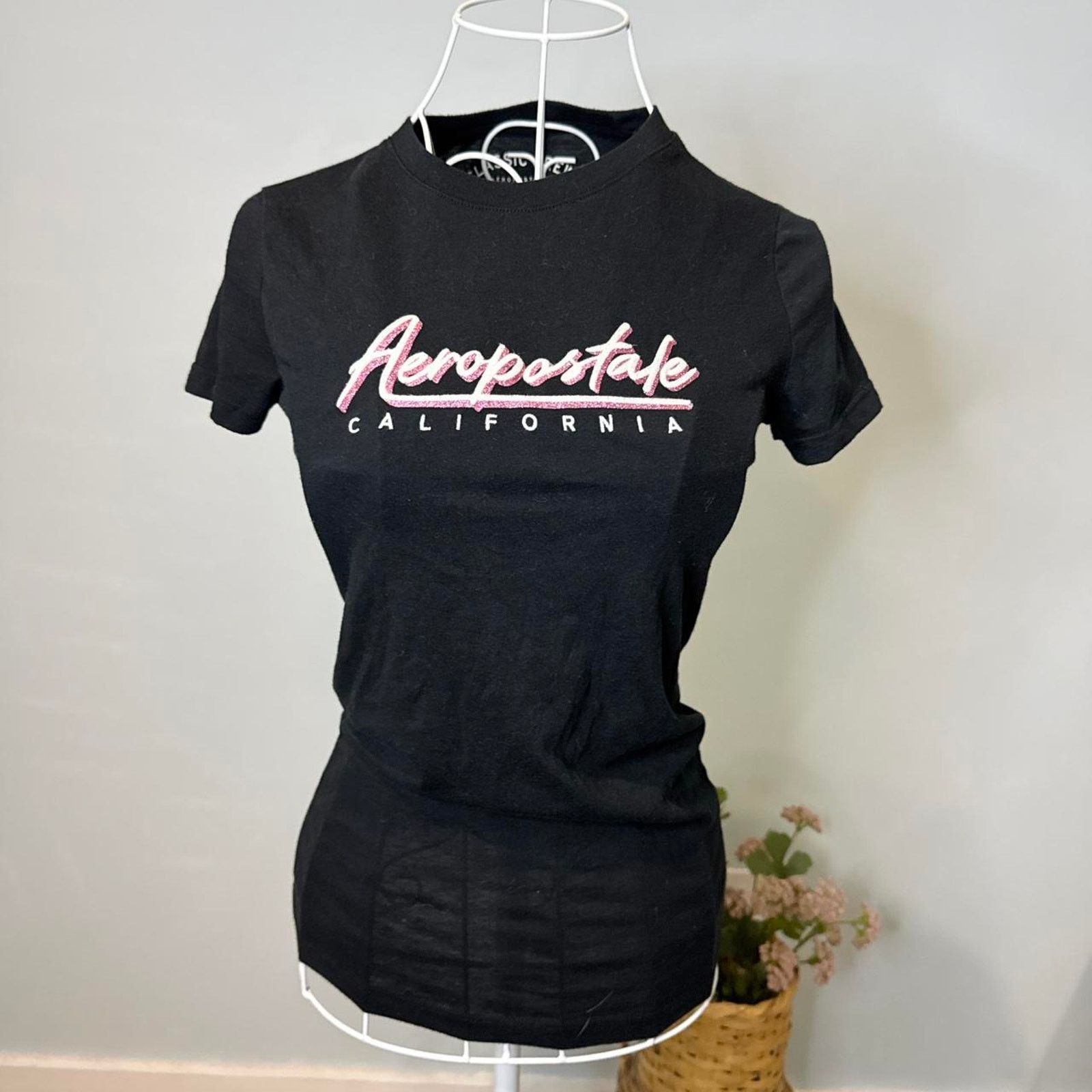 Aeropostale Cute vintage y2k black and pink Aeropostale tight t shirt Size S / US 4 / IT 40 - 4 Thumbnail