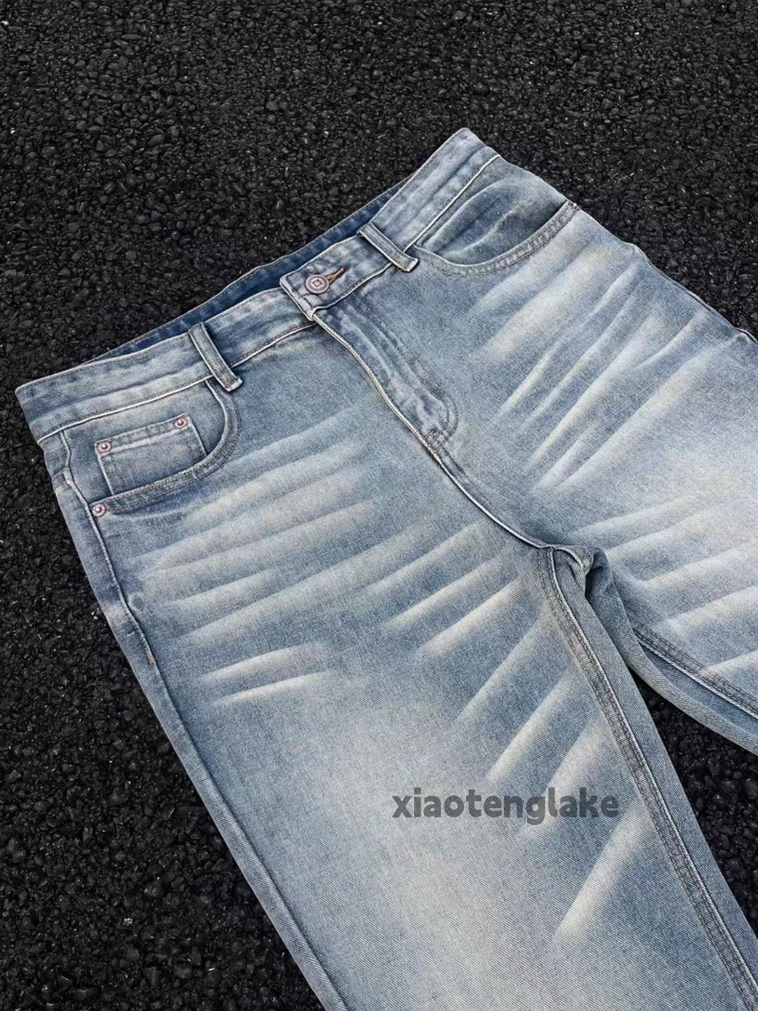 Jean Unisex washed faded cleanfit yuppie y2k grunge jeans Size US 30 / EU 46 - 6 Thumbnail