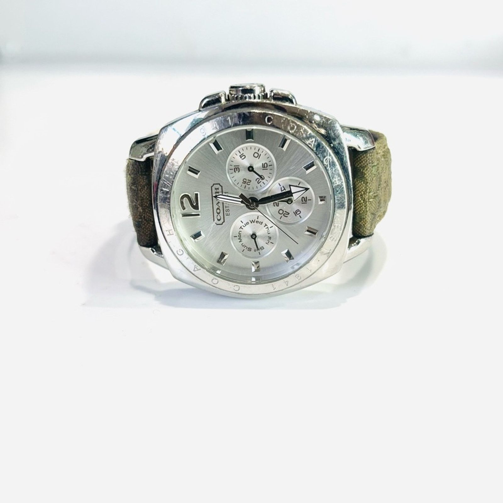 Coach COACH Brown Signature C Jacquard Boyfriend Watch Size ONE SIZE - 3 Thumbnail