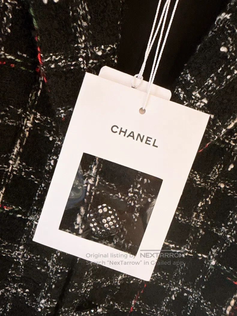 Chanel Chanel 22K autumn and winter black plaid tweed suit jacket Size XXS / US 00 / IT 34 - 9 Thumbnail