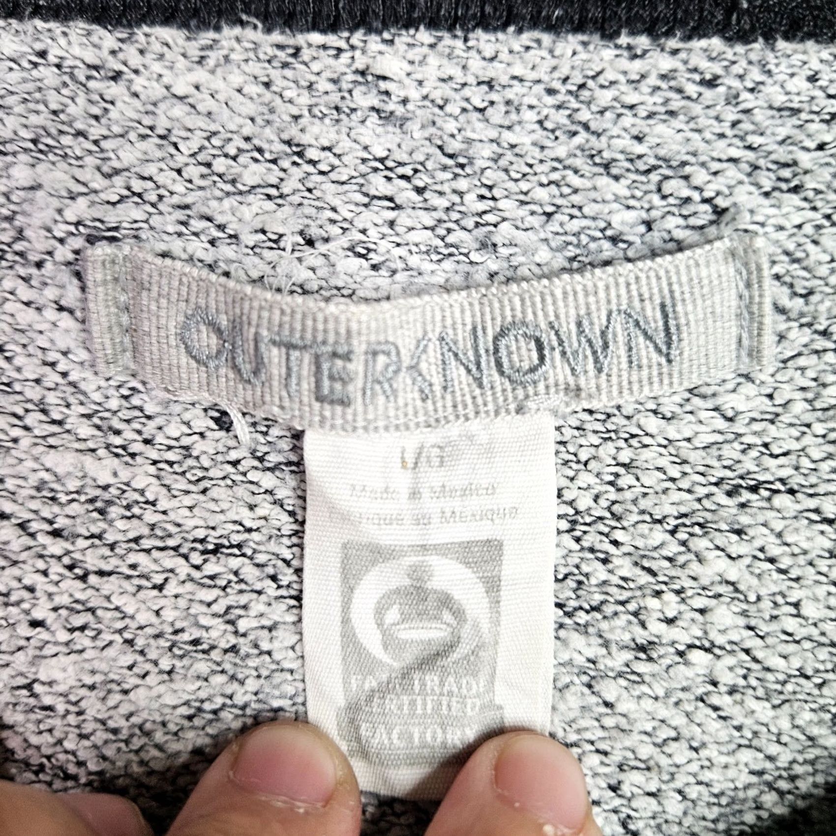 Outerknown OUTERKNOWN Sweatshirt Pullover Mens Dark Grey Size L Crew Neck Fleece Regular Color Gray Logo Accents Zipper All Seasons Size US L / EU 52-54 / 3 - 3 Thumbnail