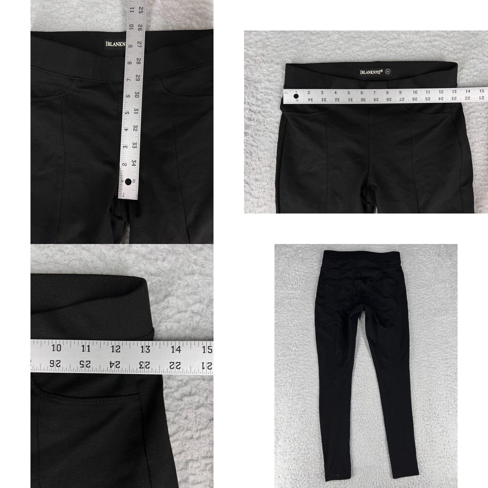 Vintage BLANKNYC Womens Black Leggings Skinny Pockets 25 Pants Rayon Blend Pull On Inseam 28in Casual Activewear Womens Size 30" / US 8 / IT 44 - 8 Thumbnail
