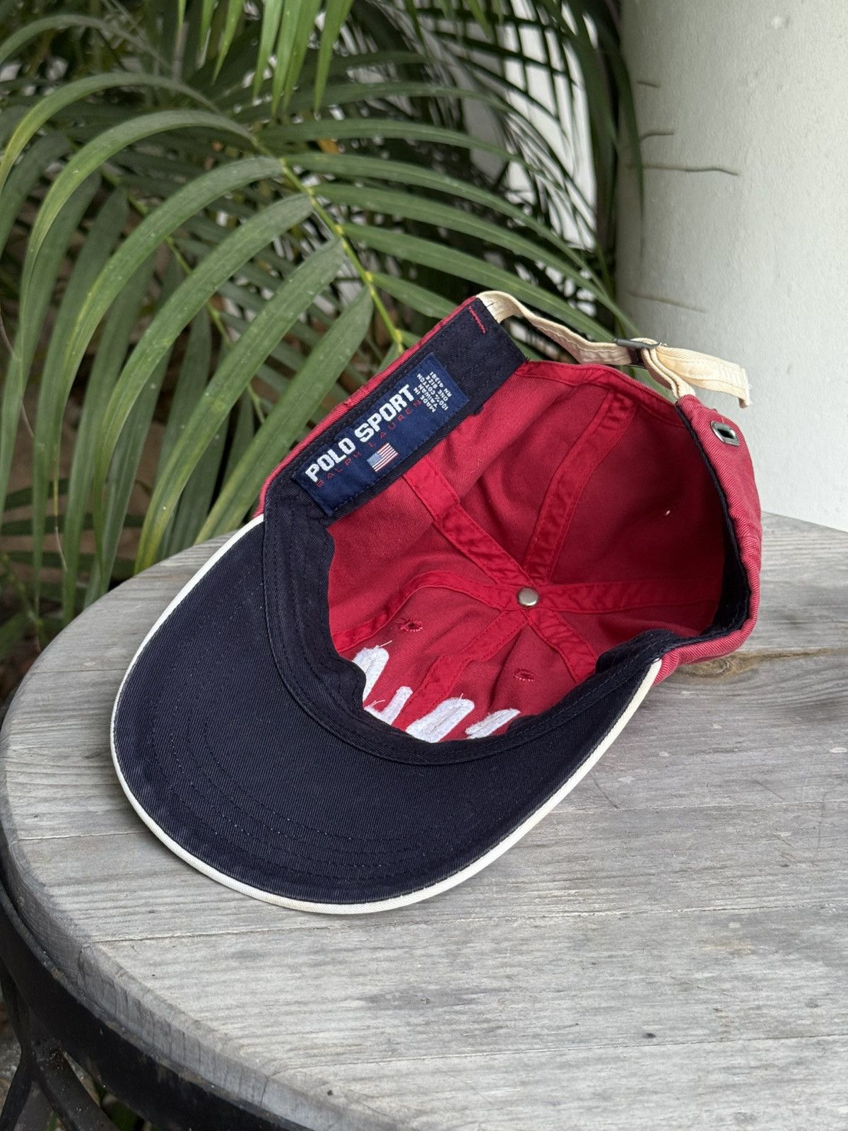 Vintage Vintage 90s Polo Sport Ralph Lauren Strapback Hat USA Beach Size ONE SIZE - 5 Thumbnail