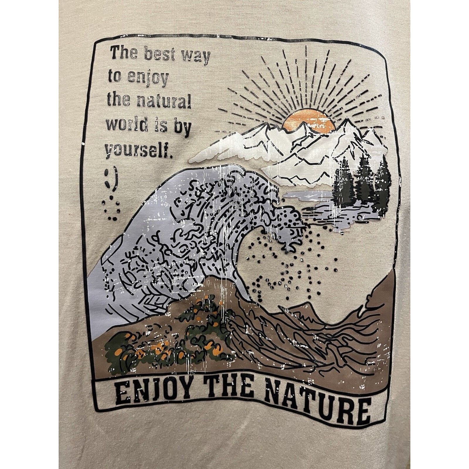 Shein Shein Enjoy The Nature Graphic T-Shirt - Men’s Large Size L / US 10 / IT 46 - 2 Thumbnail