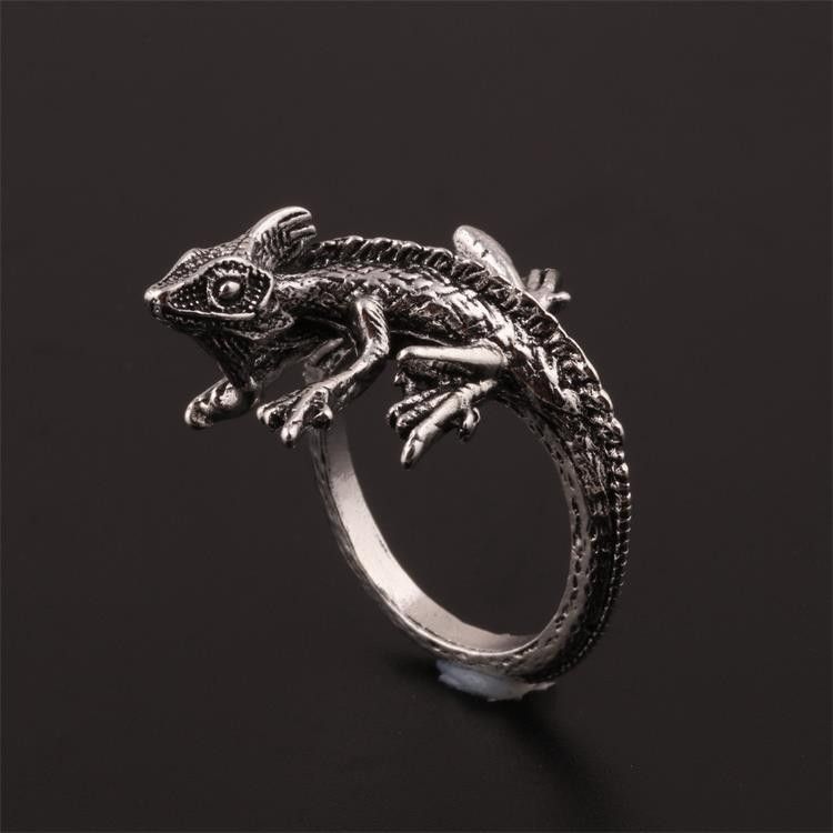 Jewelry Men's Retro Punk Hip-Hop Gecko Ring Size ONE SIZE - 1 Thumbnail
