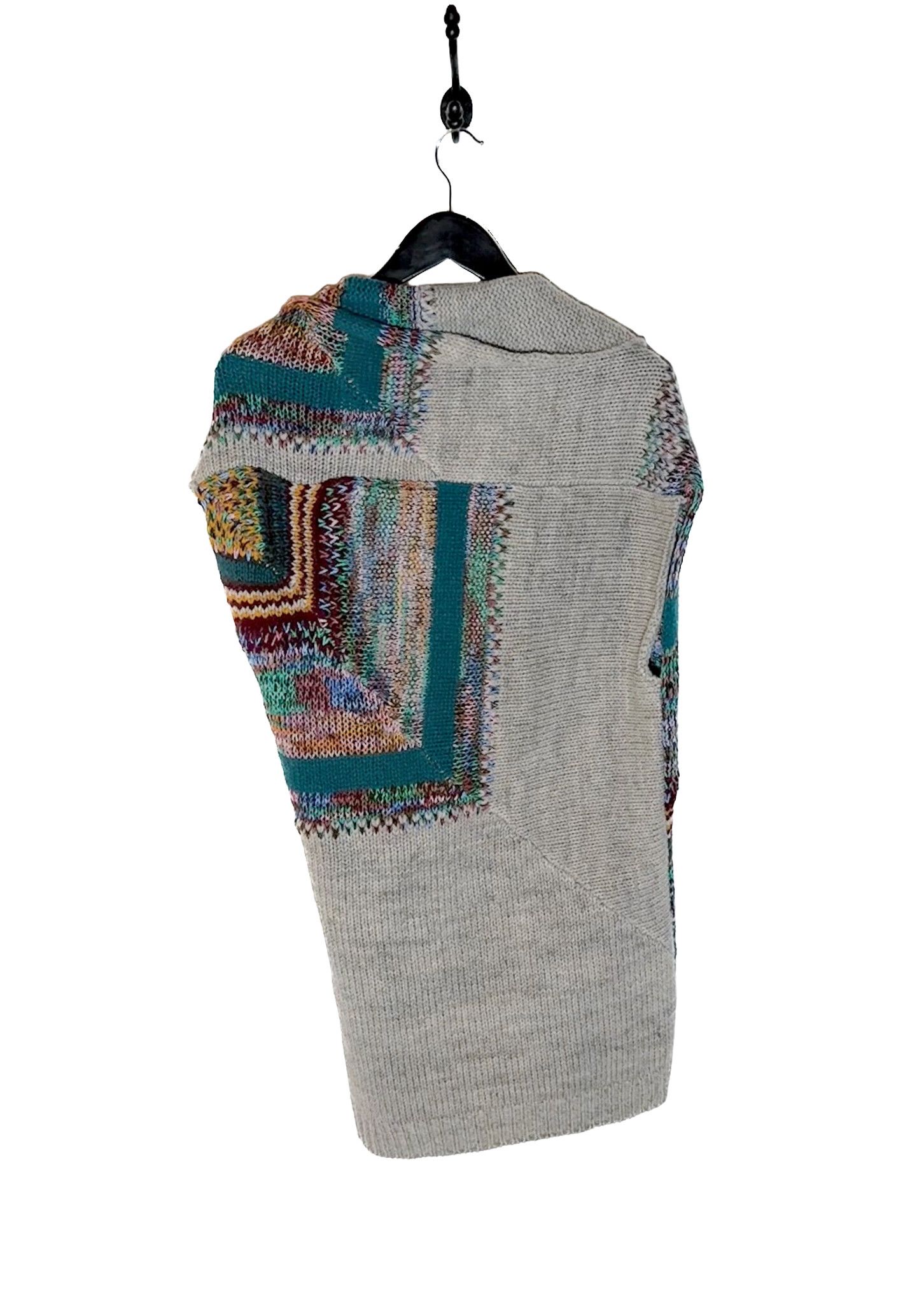 Dries Van Noten Dries Van Noten FW08 Runway Grey Multicolour Wrap Knit Vest Size S / US 4 / IT 40 - 5 Thumbnail